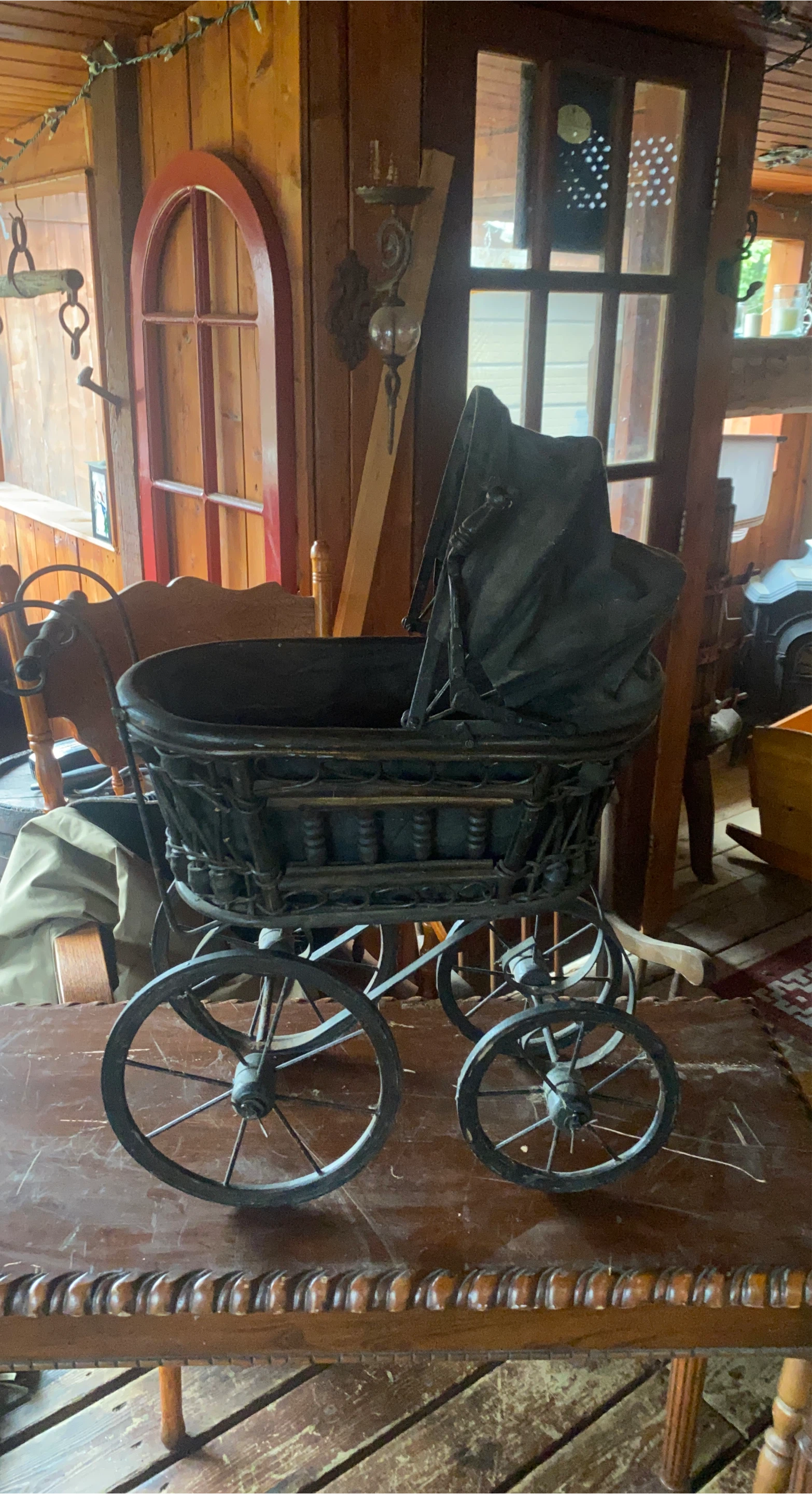 Vintage Wicker Doll Carriage