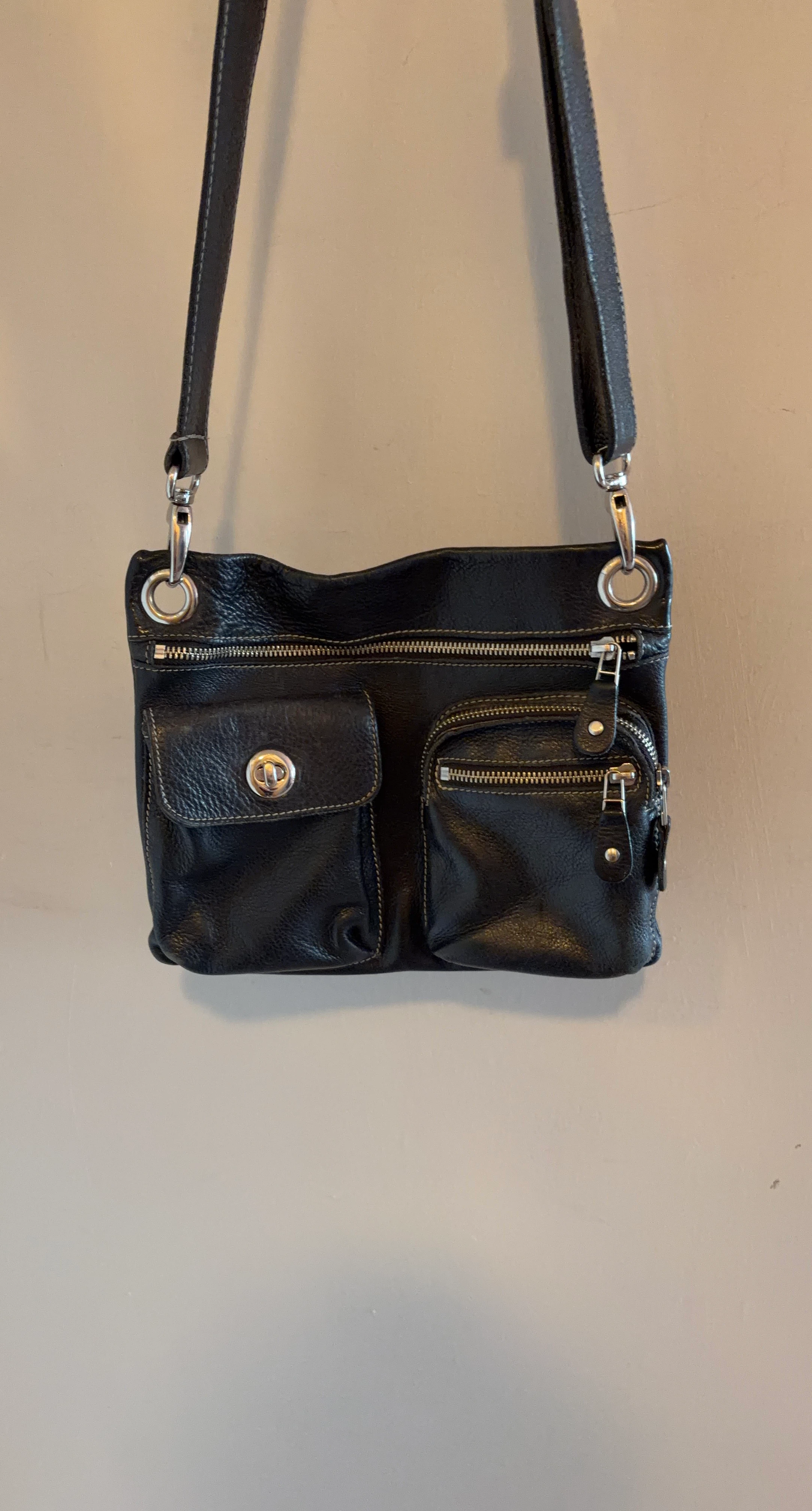 Black Leather Crossbody Bag