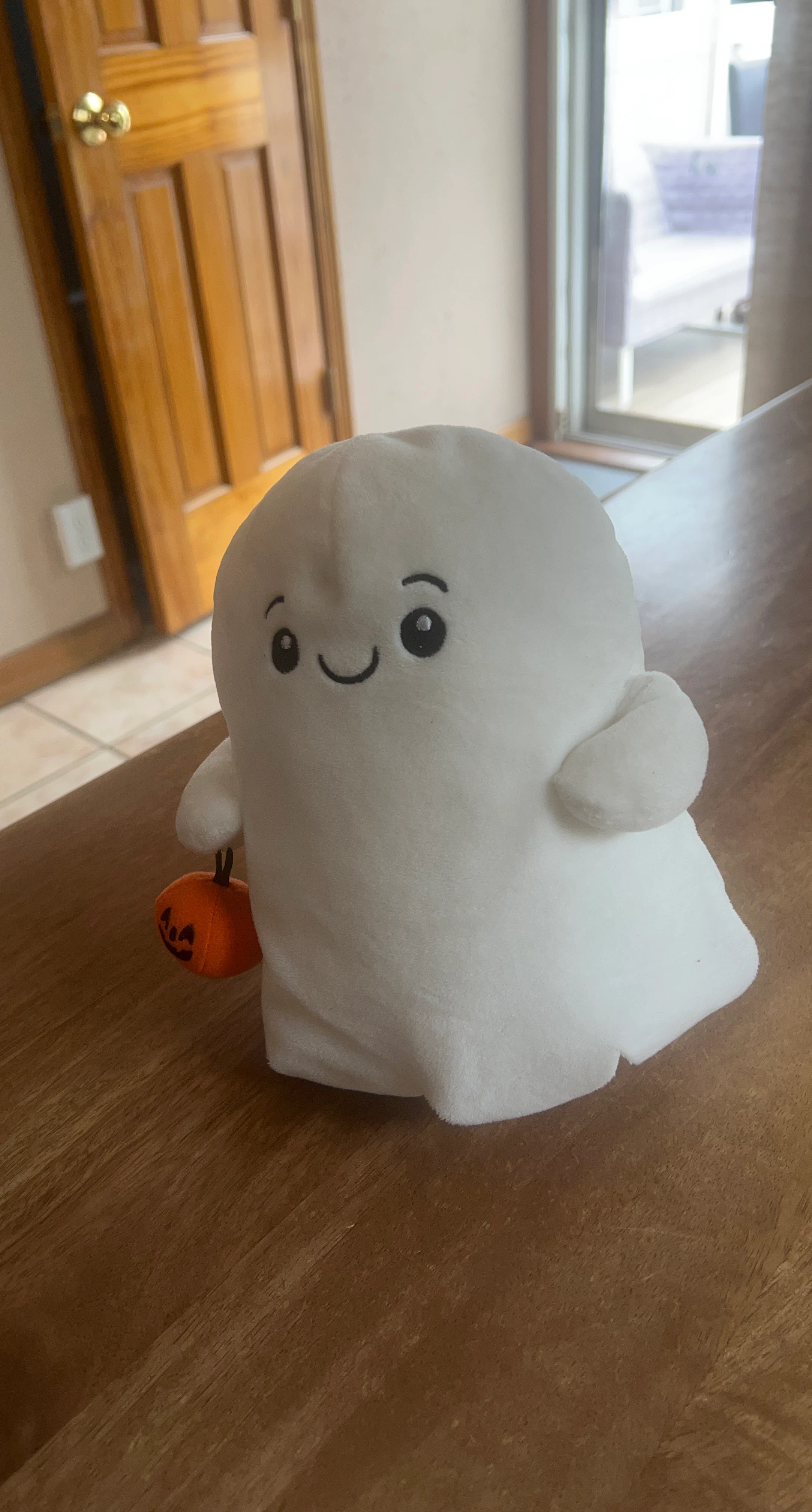 White Ghost Plush with Pumpkin