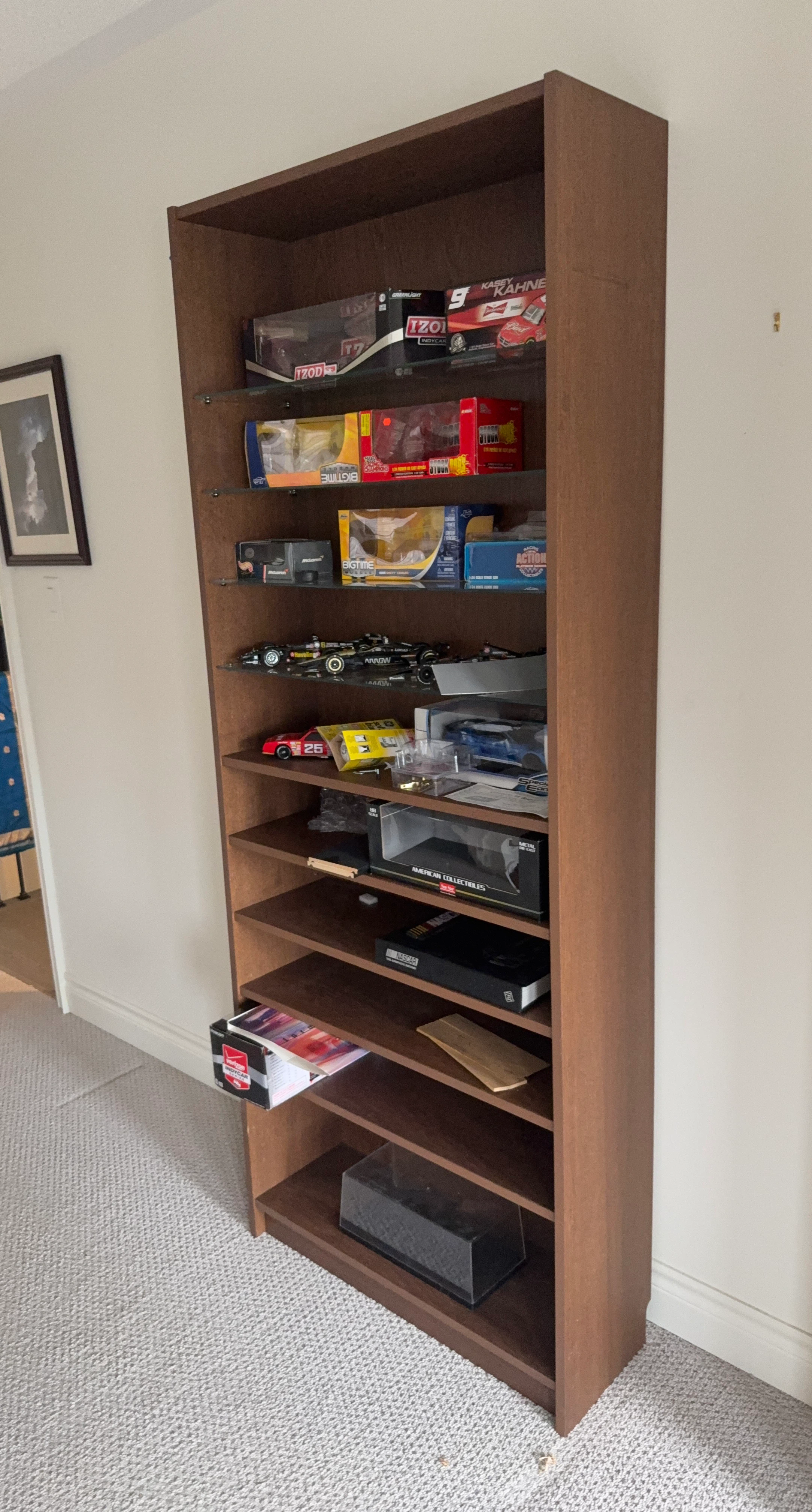 Tall Wooden Display Bookshelf