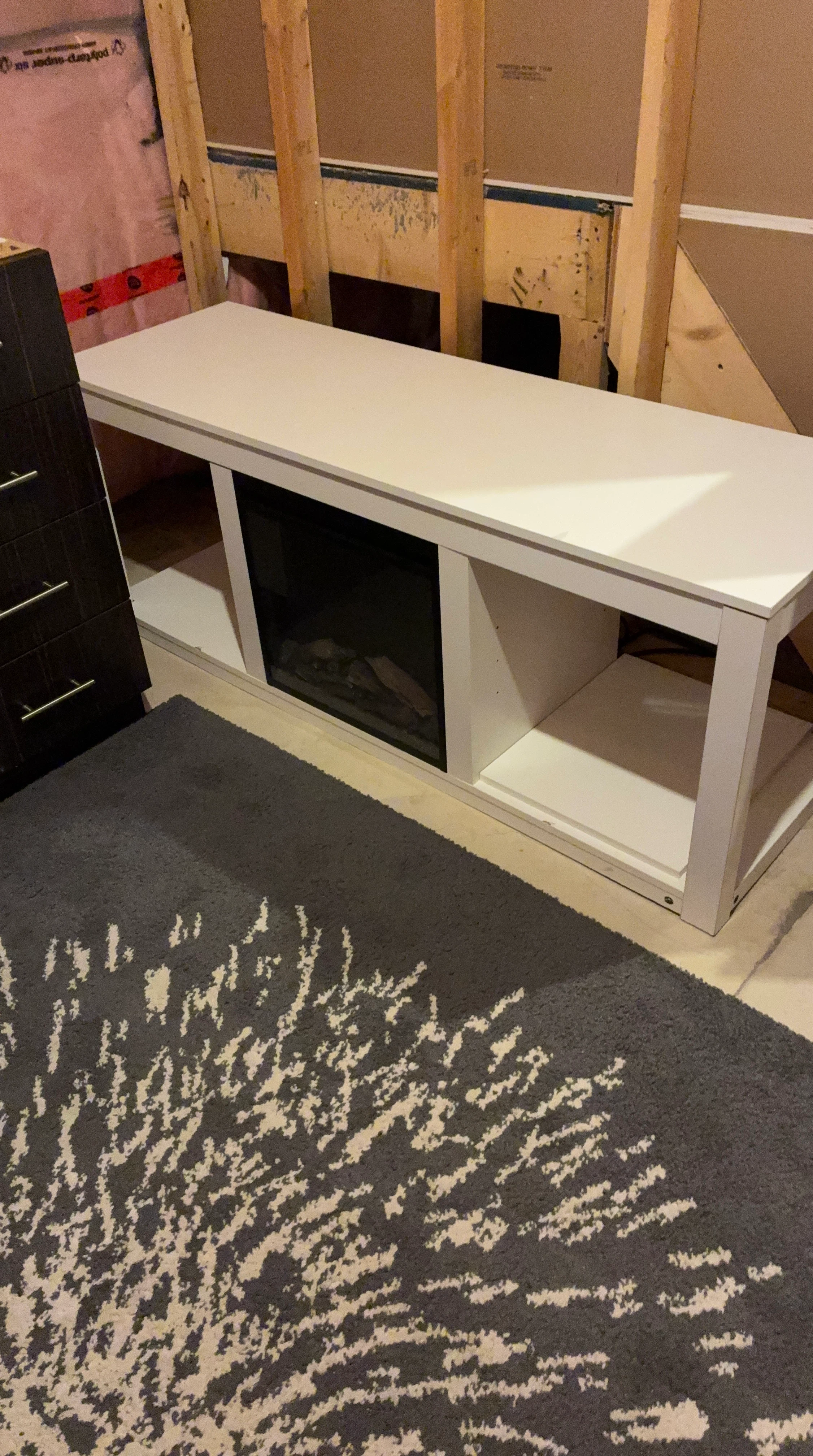 White Electric Fireplace TV Stand