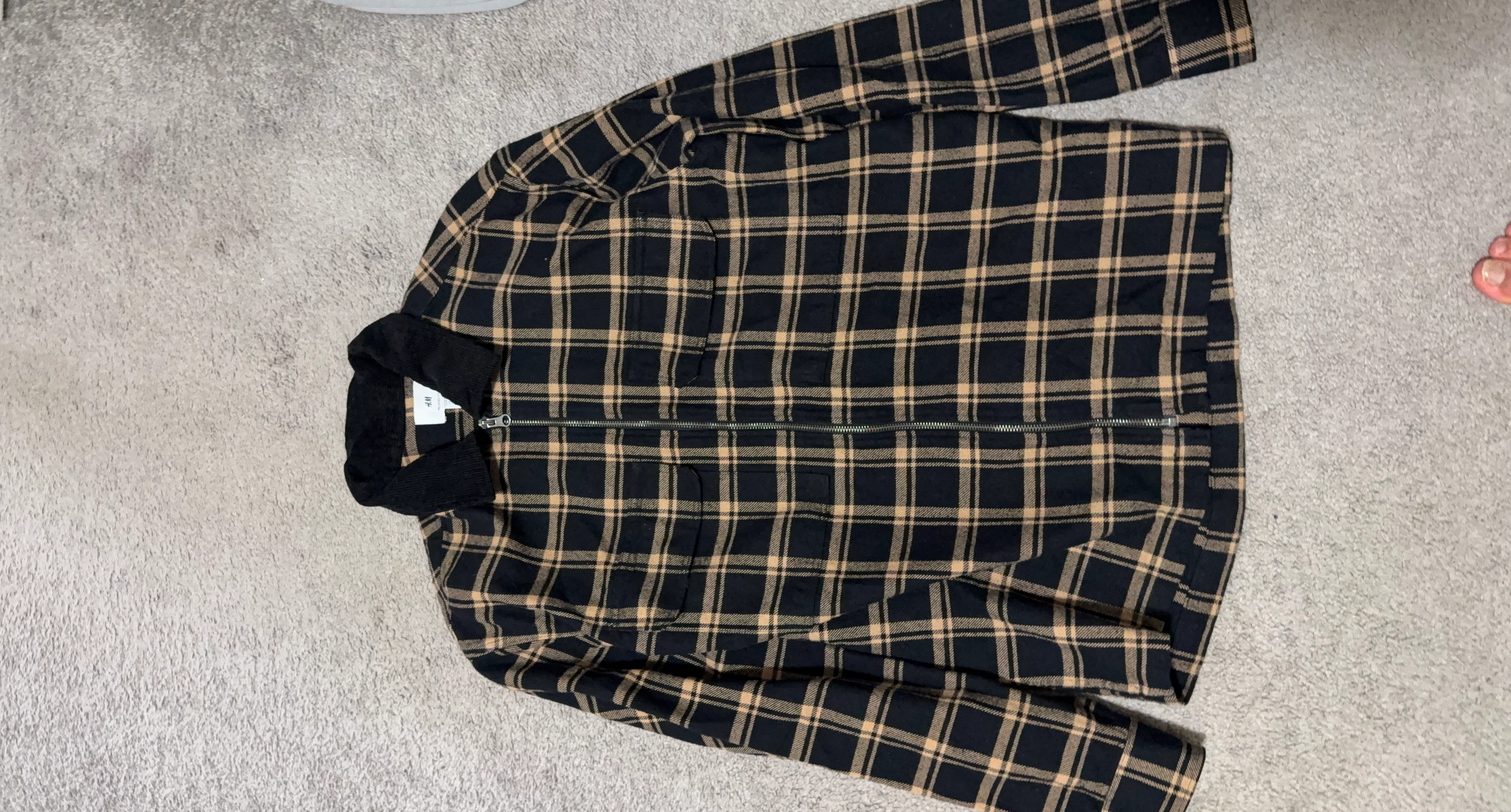 H&M Plaid Zip-Up Shirt Jacket