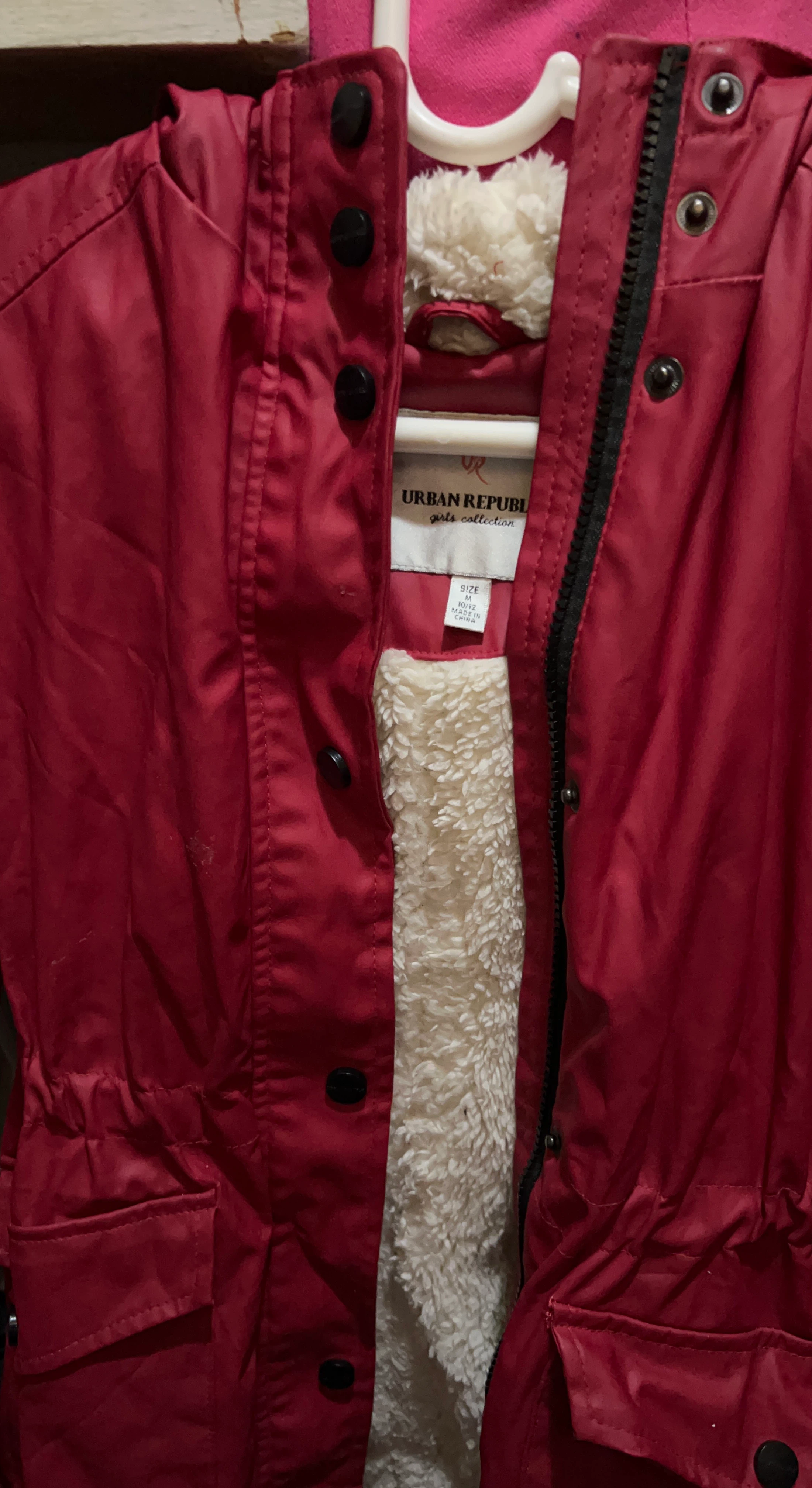 Urban Republic Girls Sherpa Lined Jacket Red