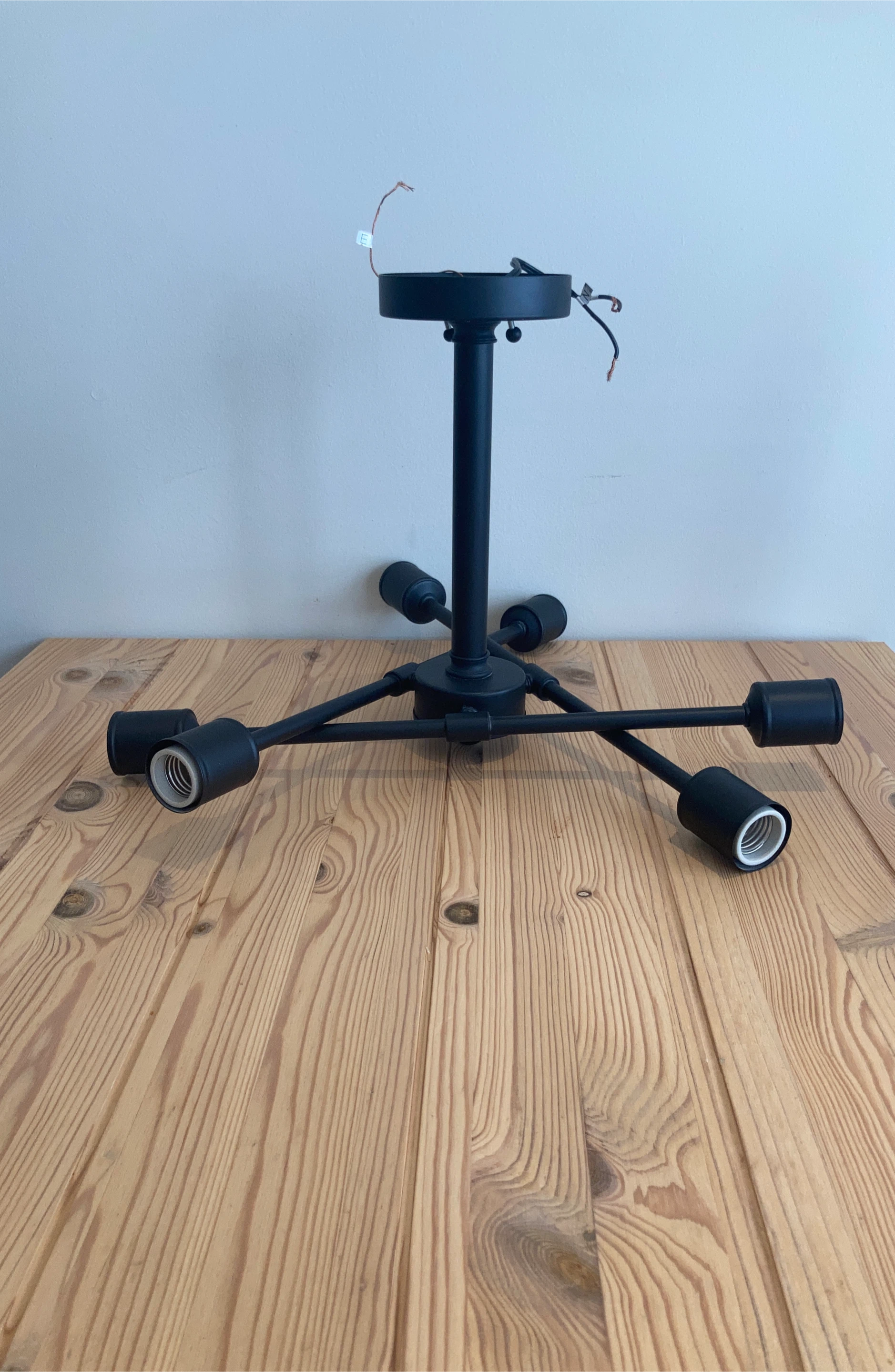 Matte Black 6-Light Industrial Ceiling Light