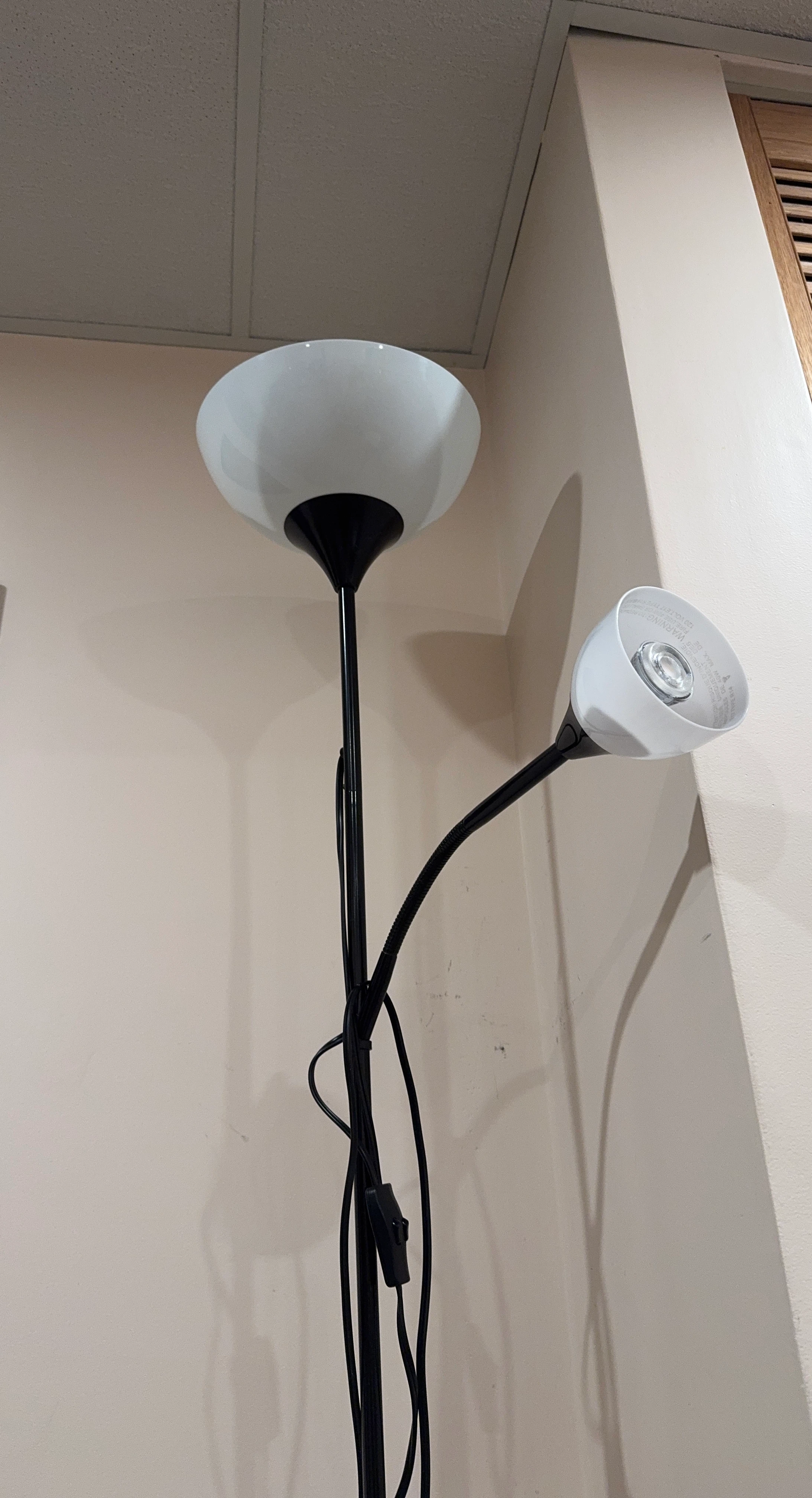 Black Floor Lamp with Adjustable Reading Light