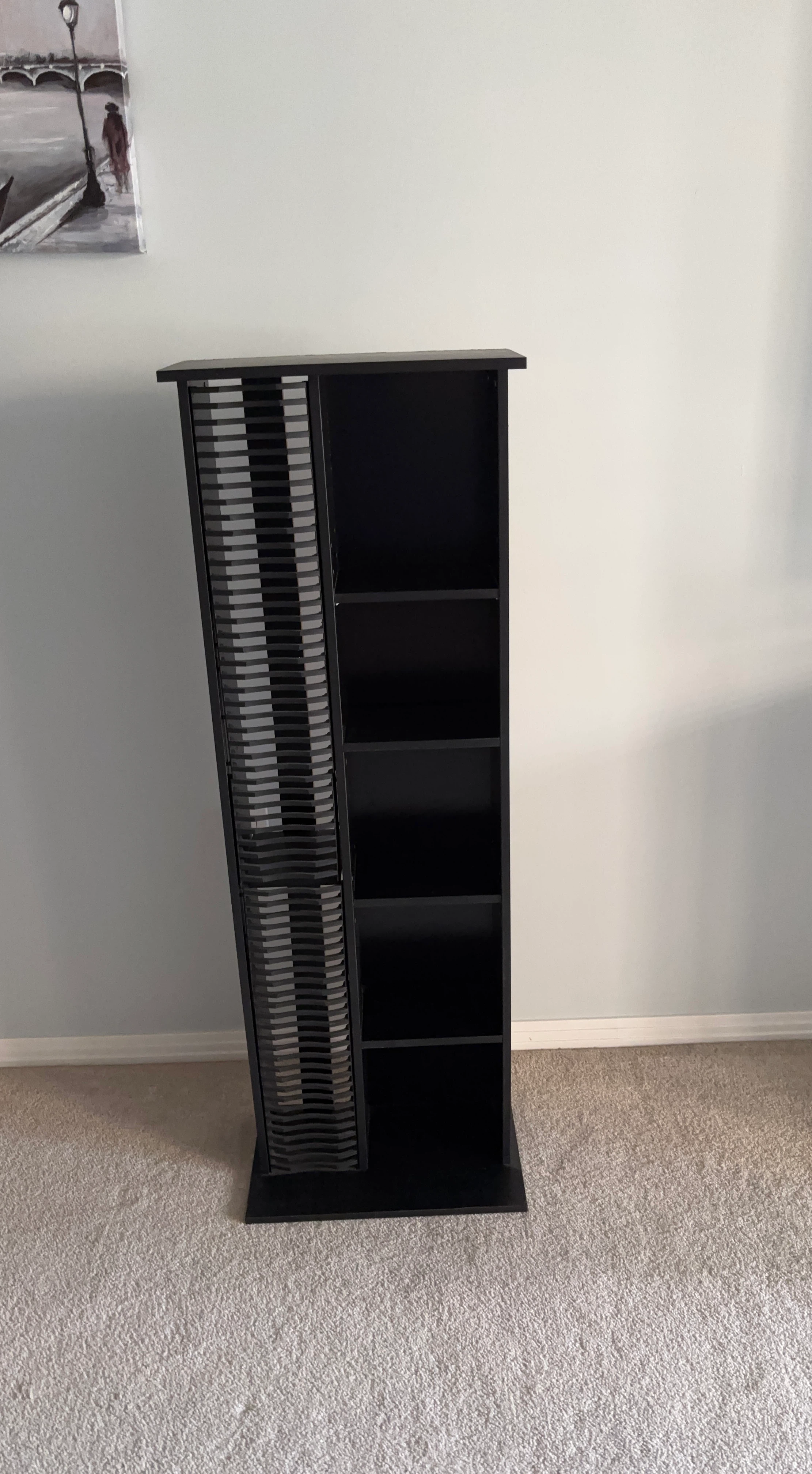 Black Media Storage Tower