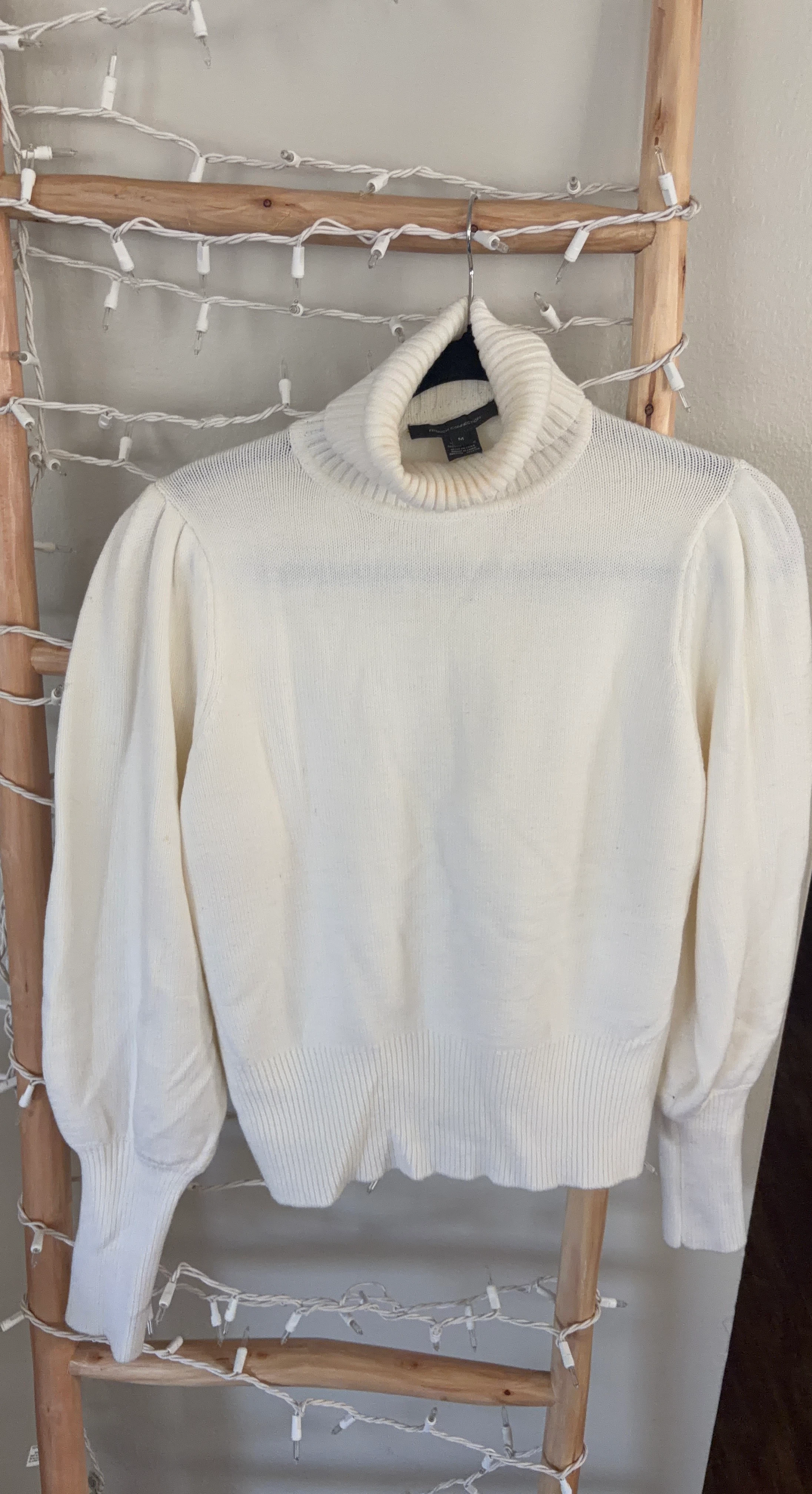 French Connection White Turtleneck Sweater
