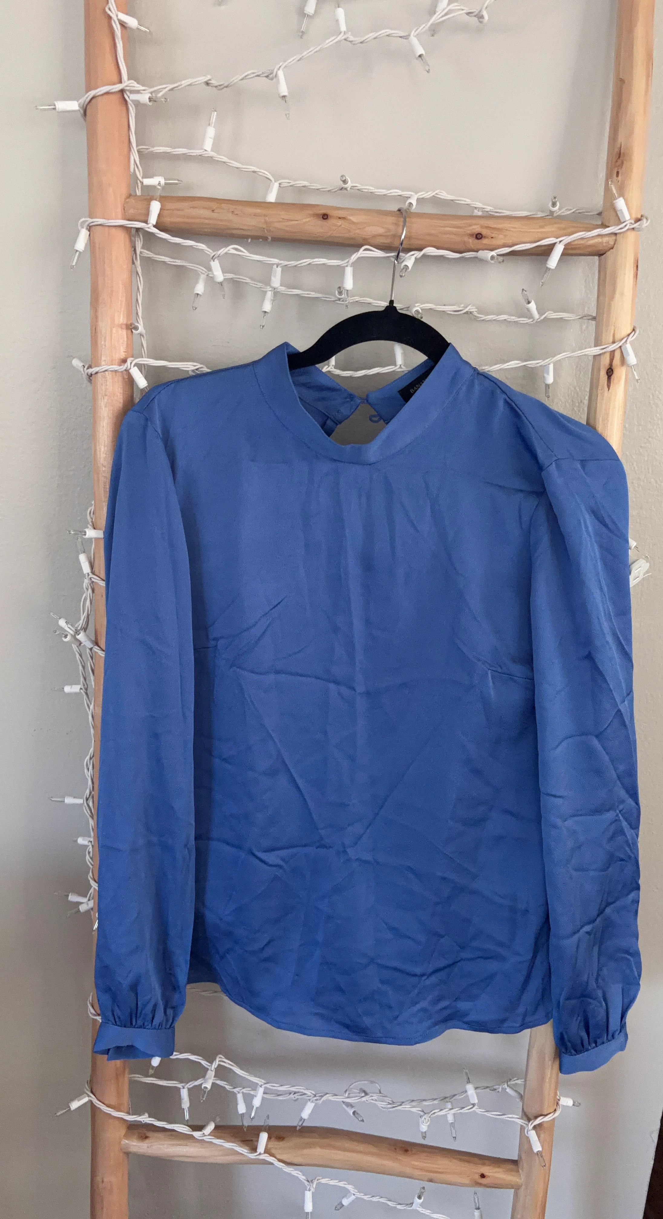 Banana Republic Blue Mock Neck Blouse XS