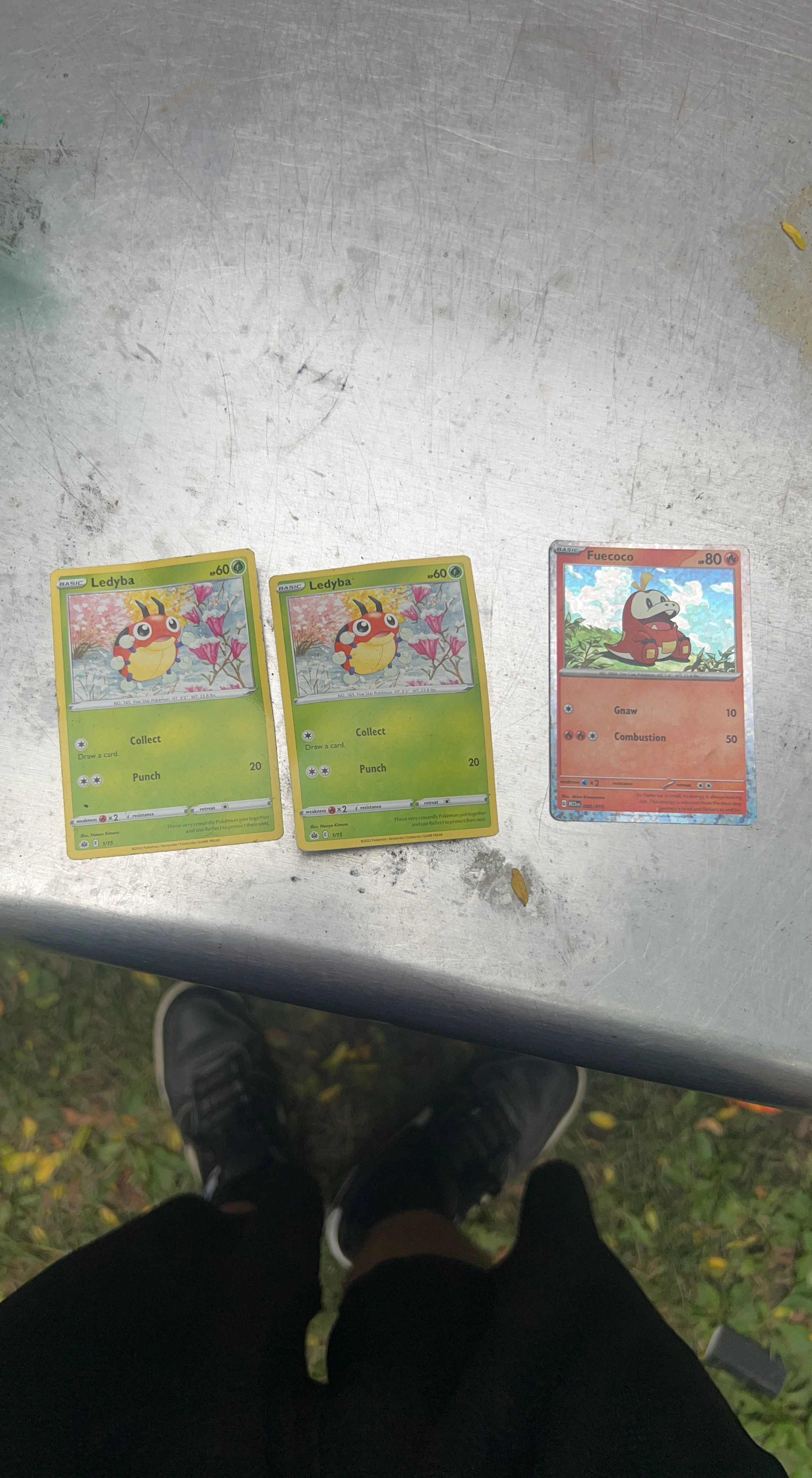 Pokemon Cards Fuecoco and Ledyba