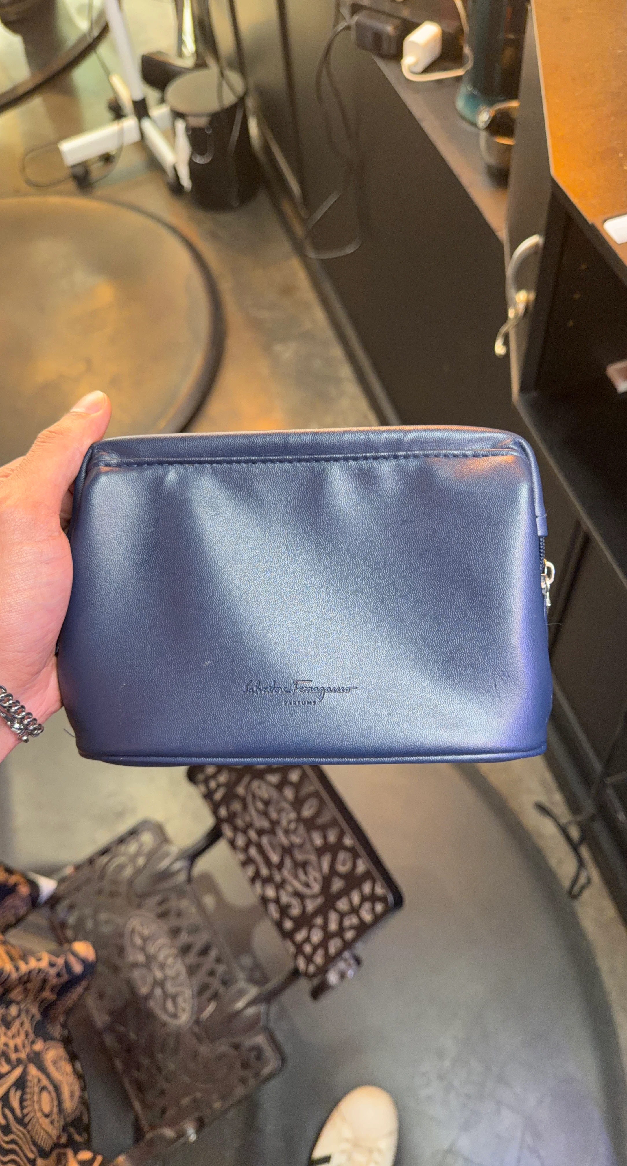 Salvatore Ferragamo Parfums Navy Cosmetic Pouch