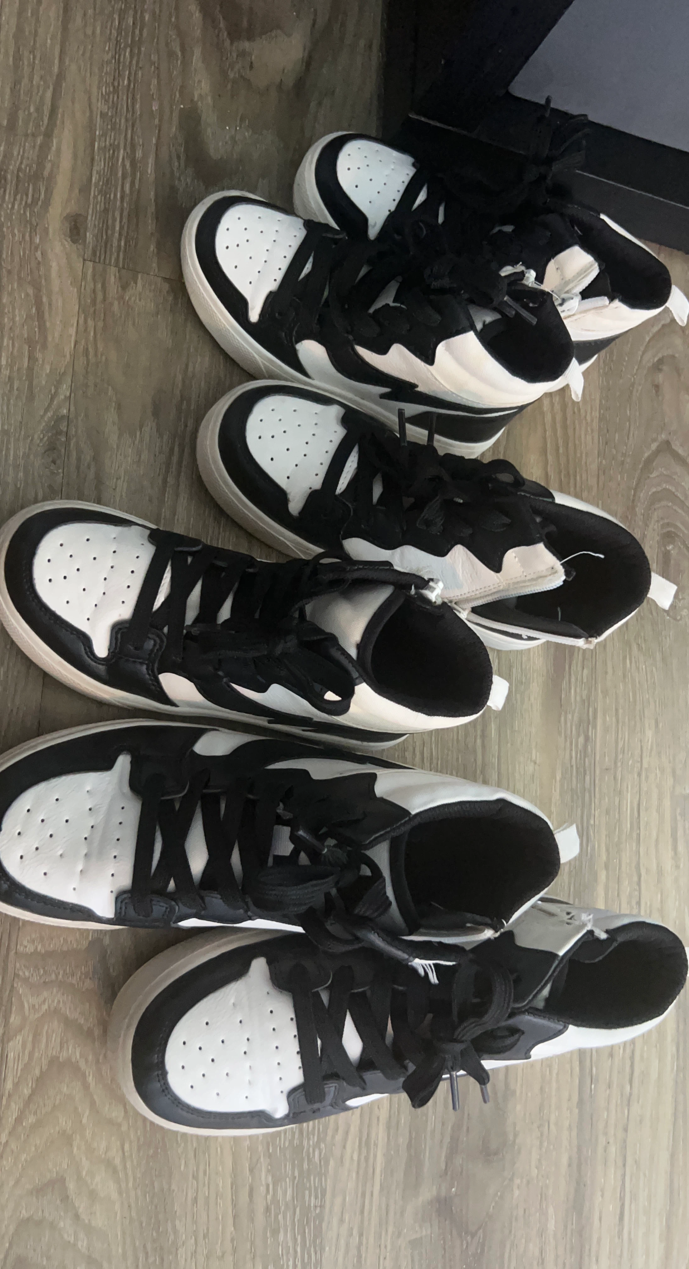 Black and white high top sneakers