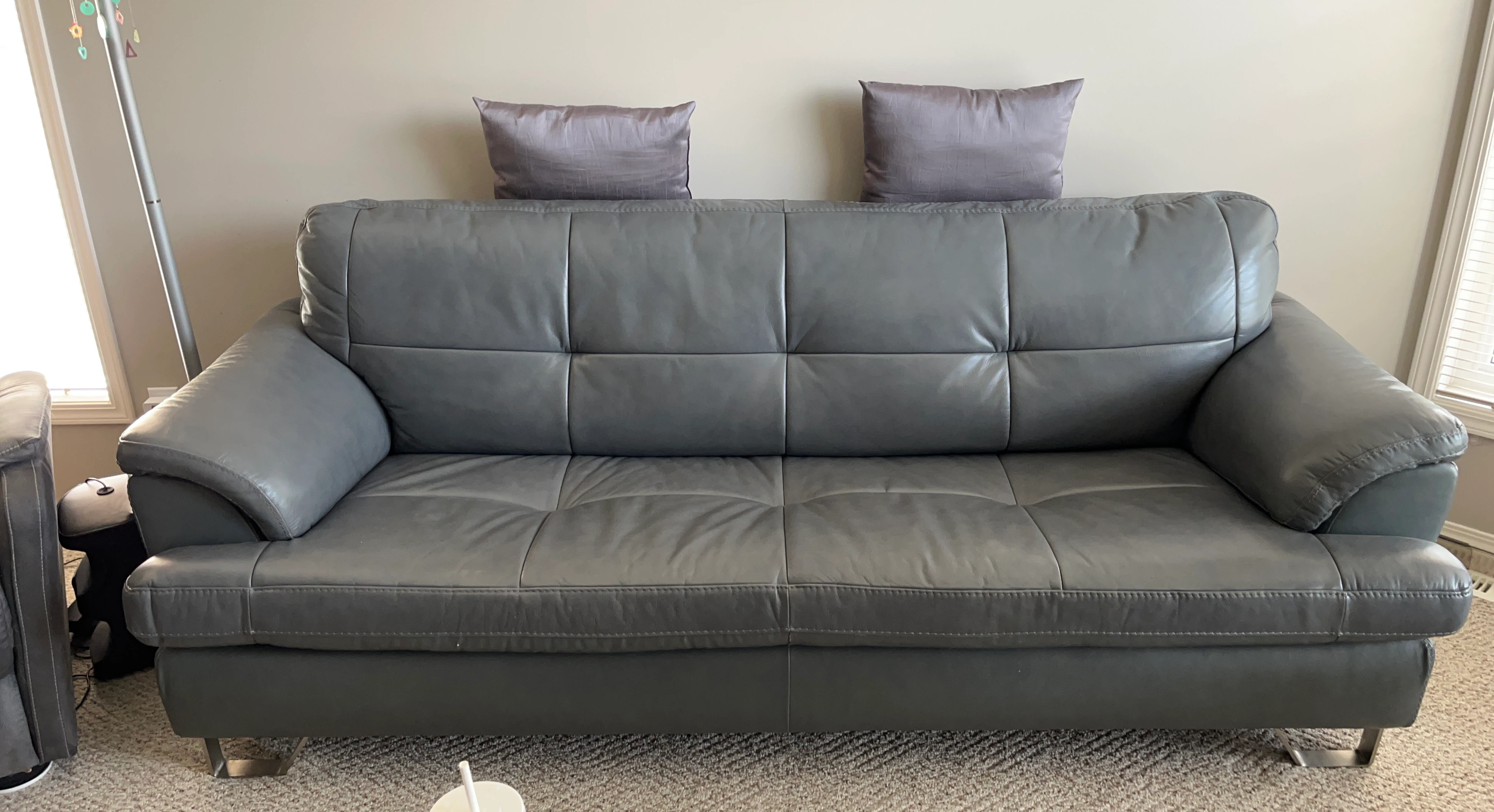 Grey Leather Sofa