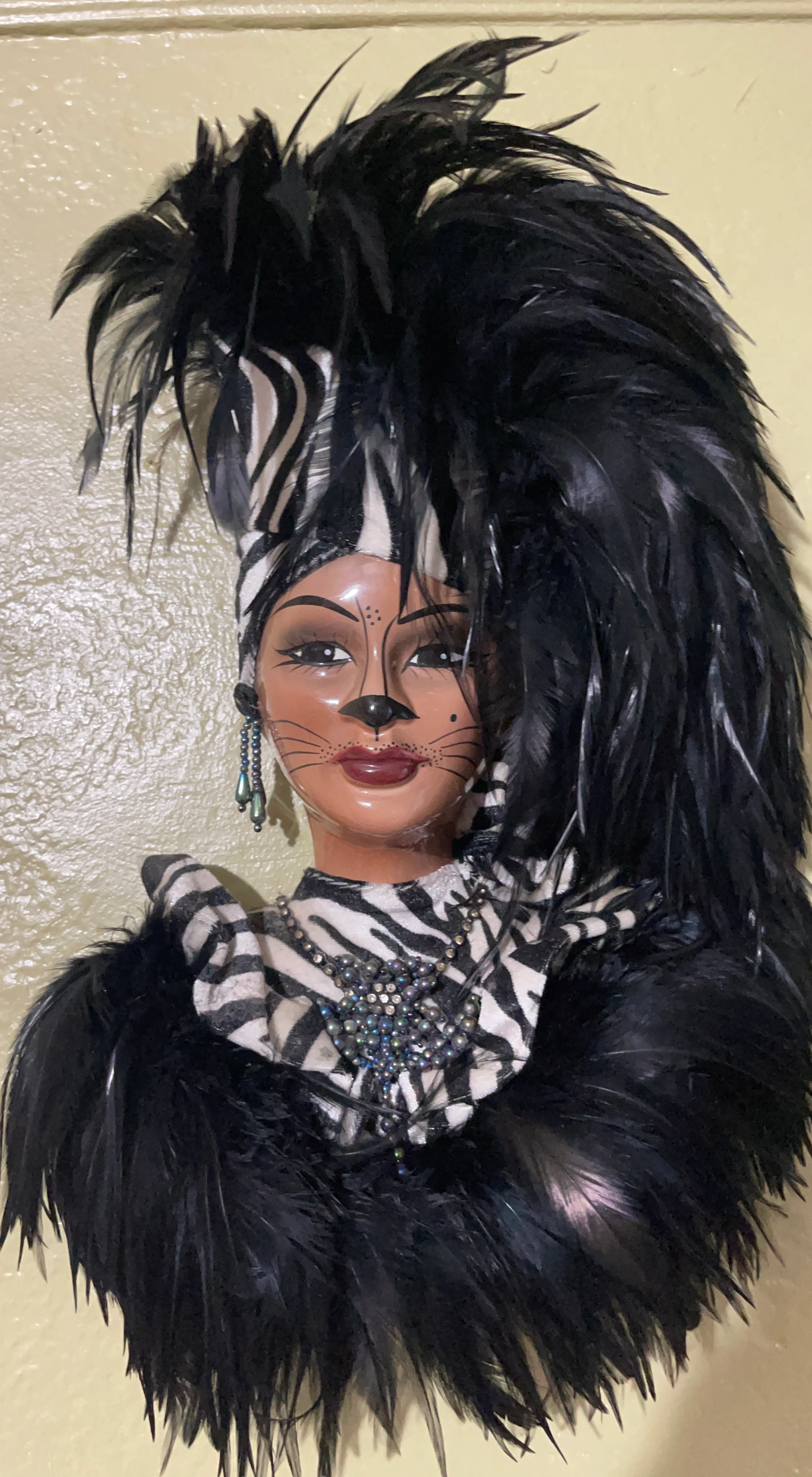 Decorative Zebra Print Mask Wall Art