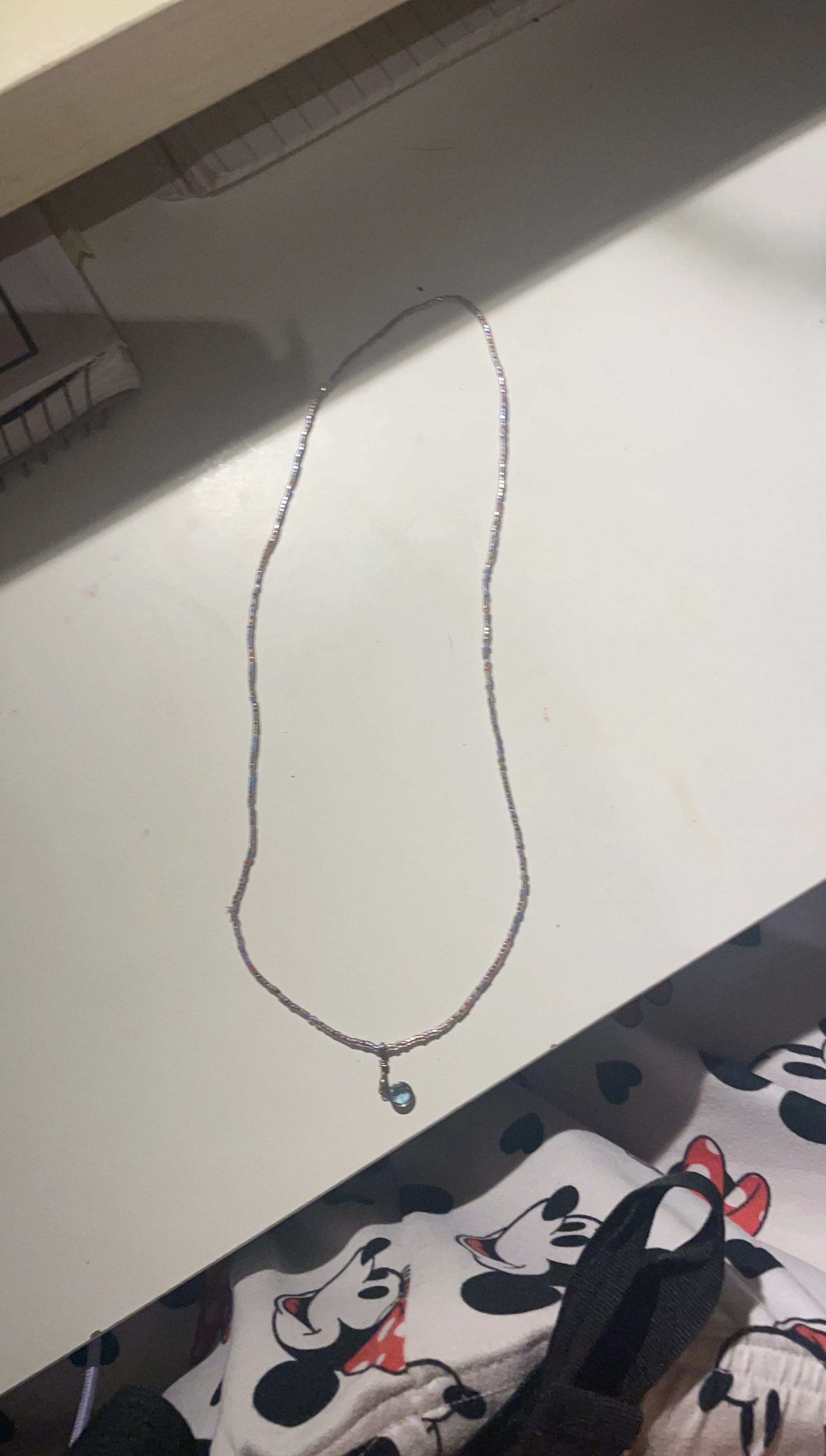 Beaded Necklace with Single Pendant