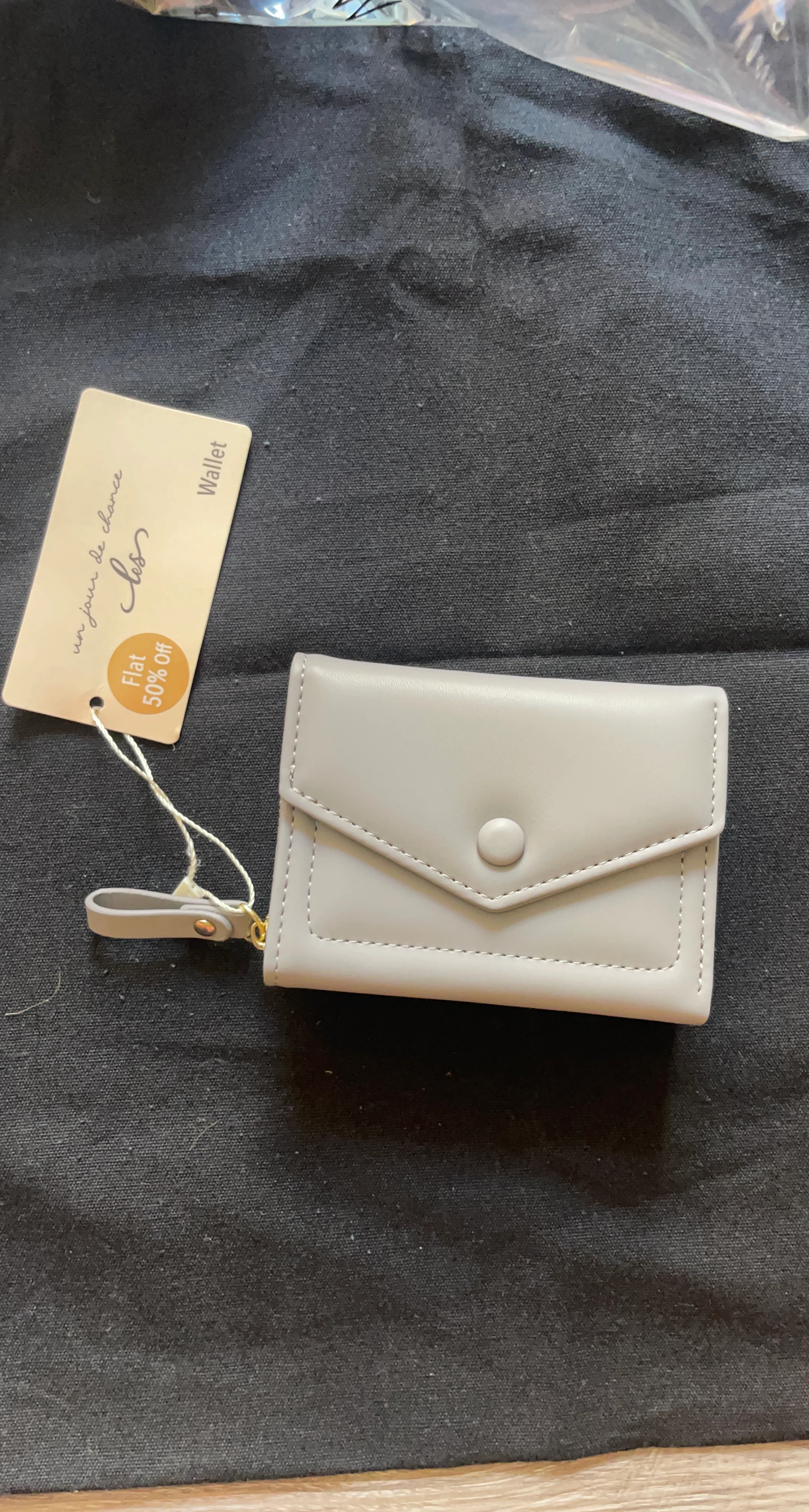 Trifold Grey Compact Wallet