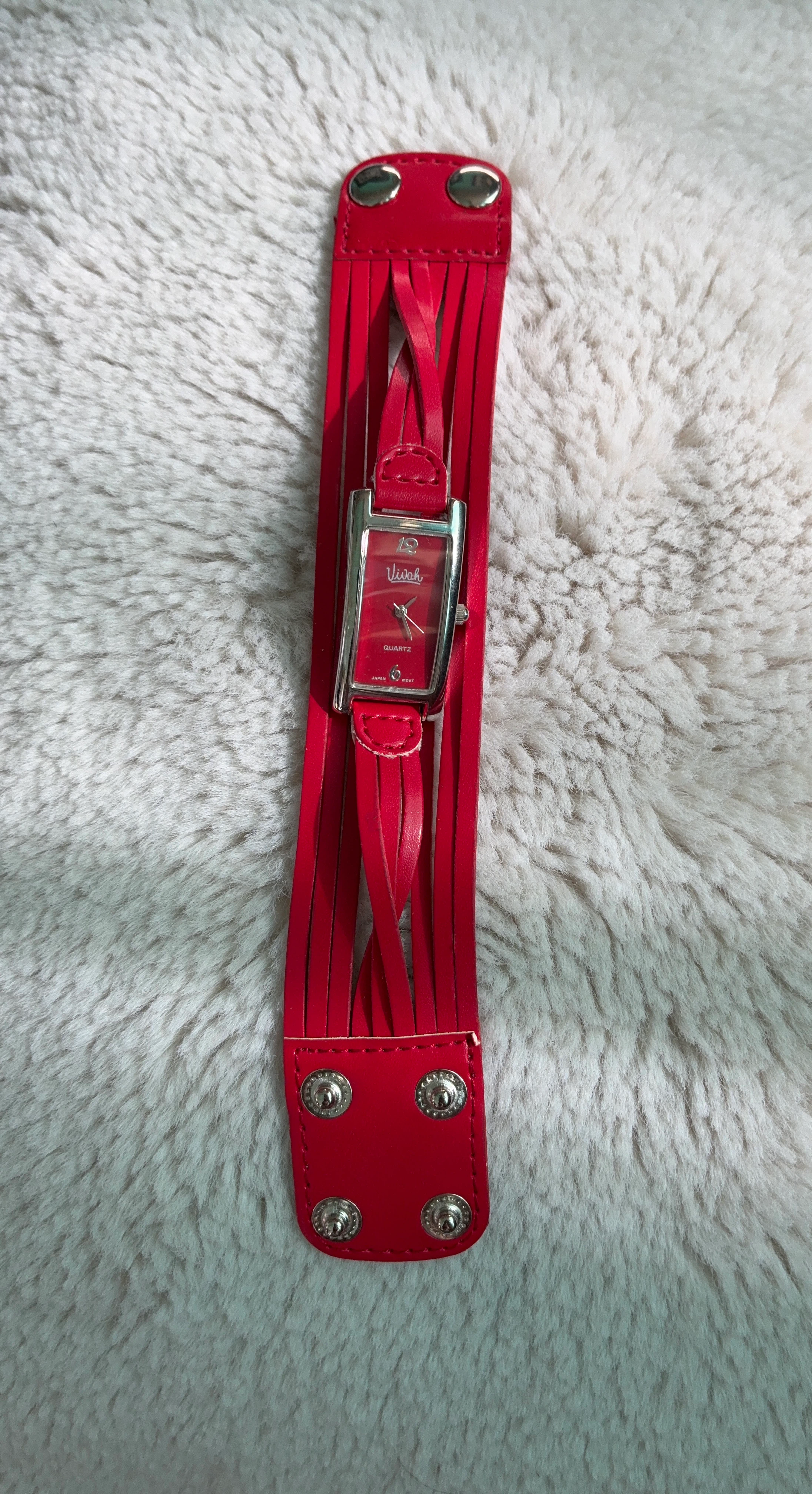 Vivah red cuff watch Y2K fashion