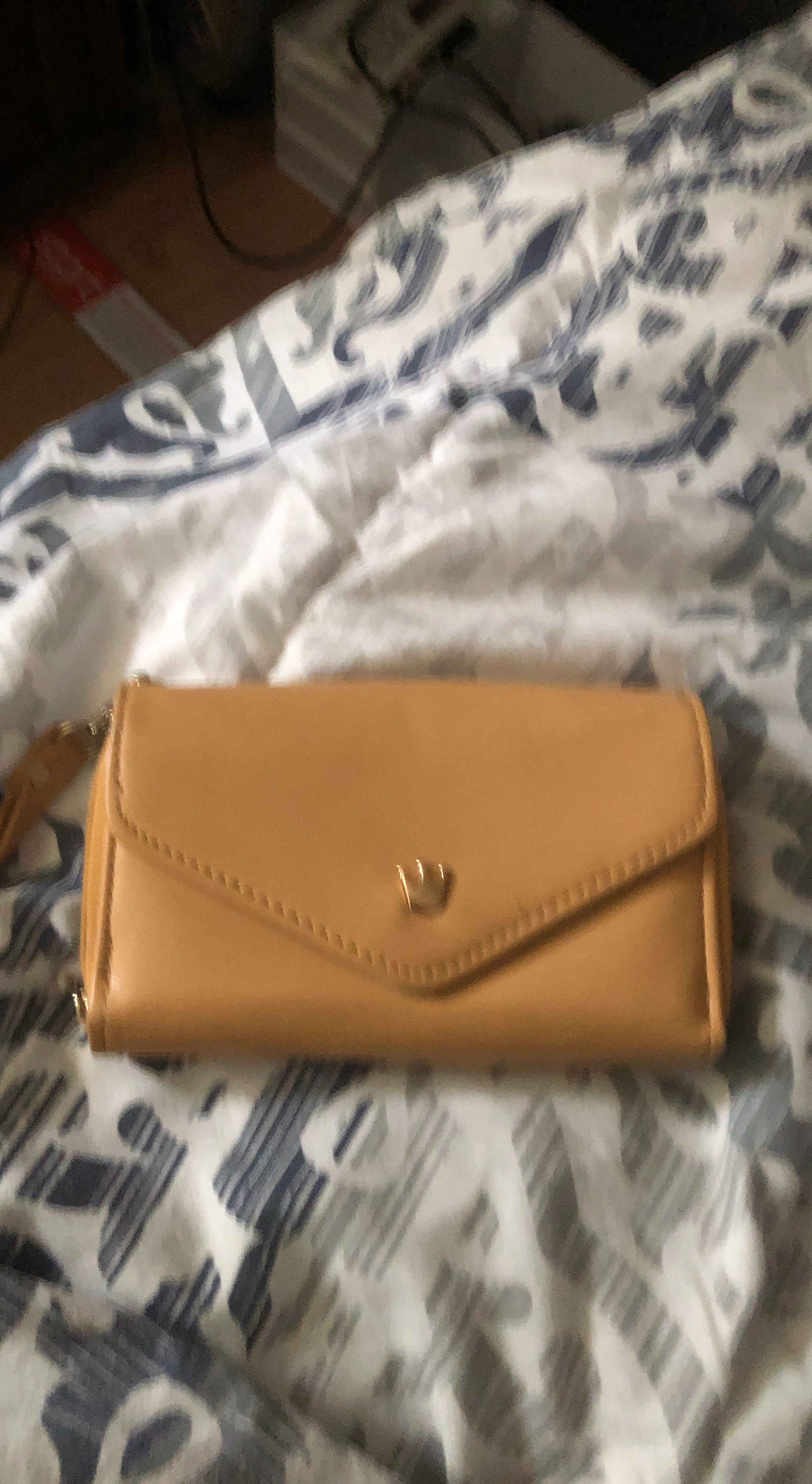 Tan Wristlet Clutch