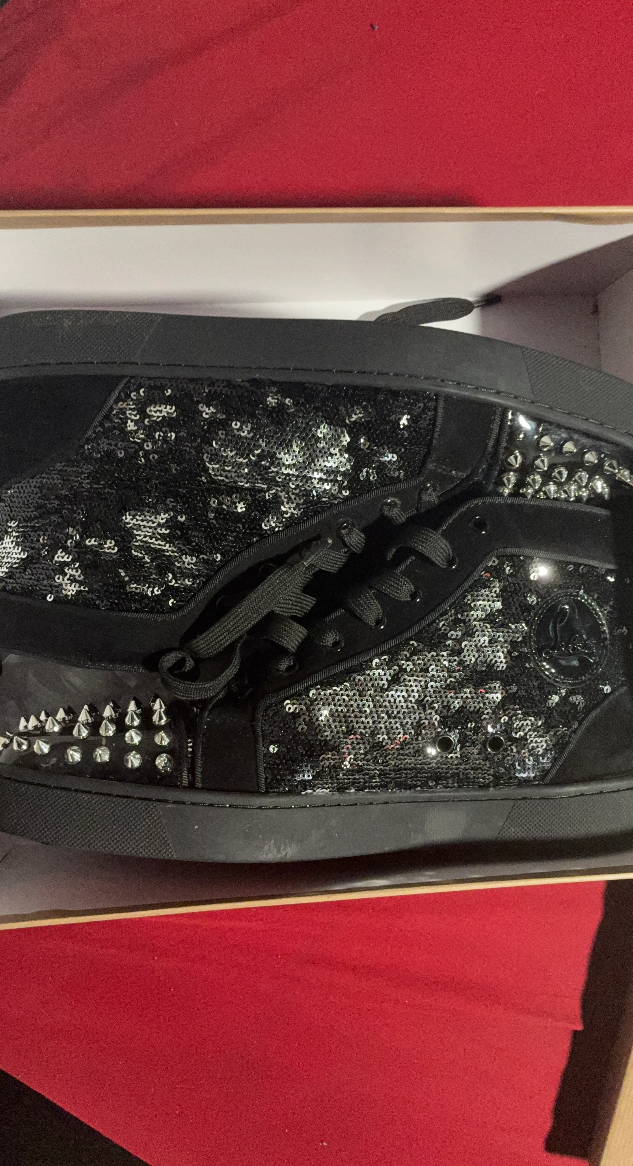 Christian Louboutin Sequin High-Top Sneakers