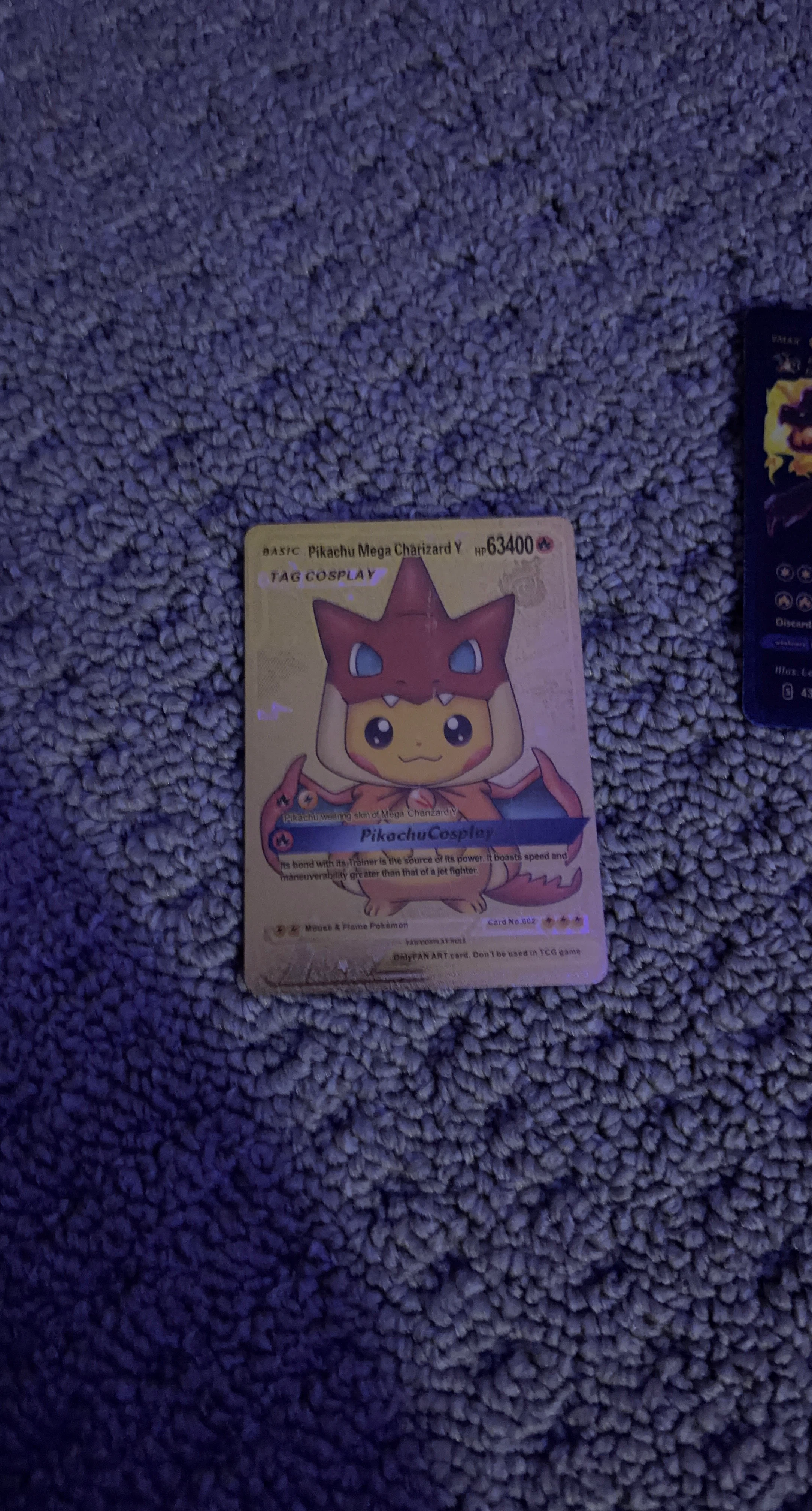 Pikachu Mega Charizard Y Tag Cosplay Gold Card