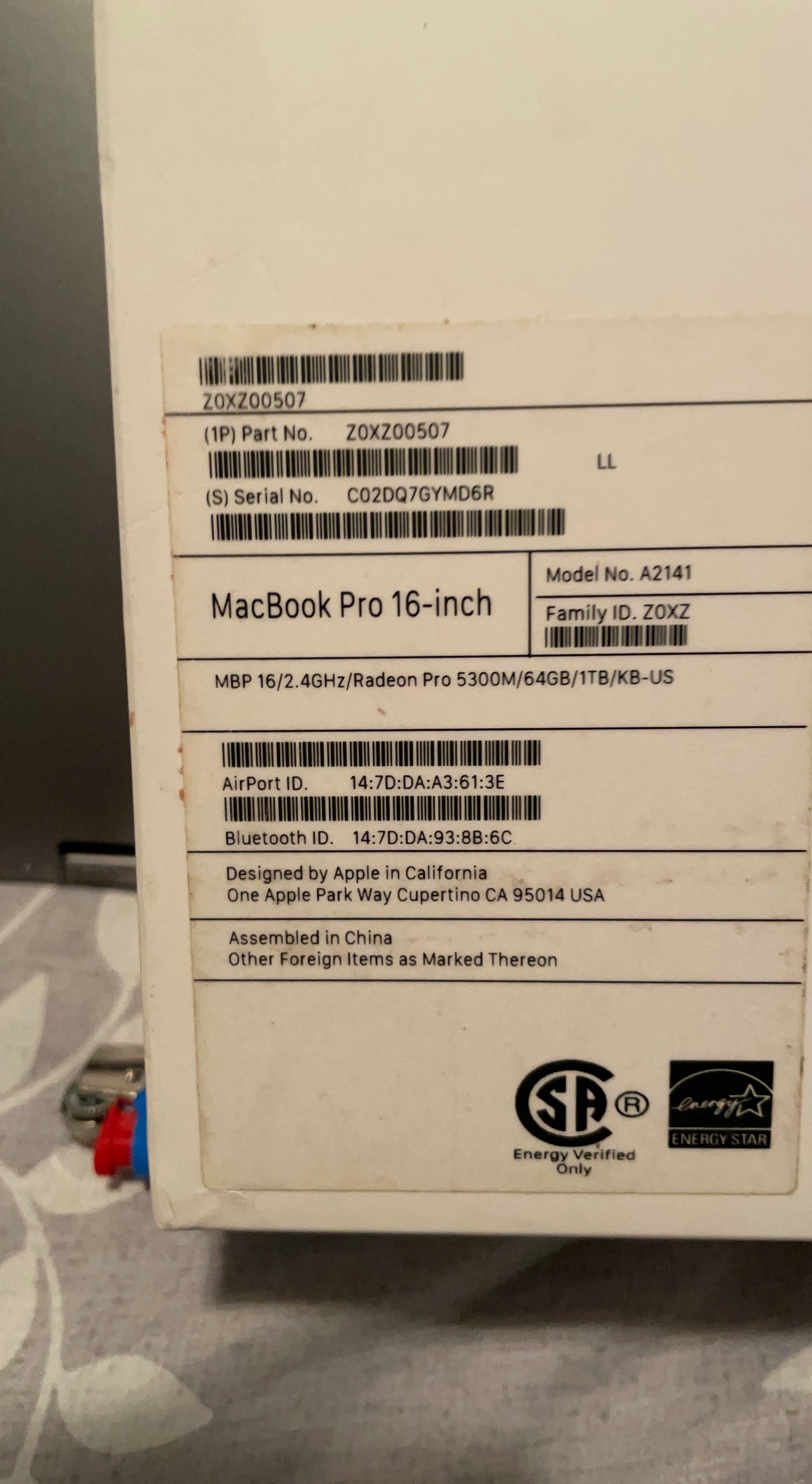 Apple MacBook Pro 16-inch A2141