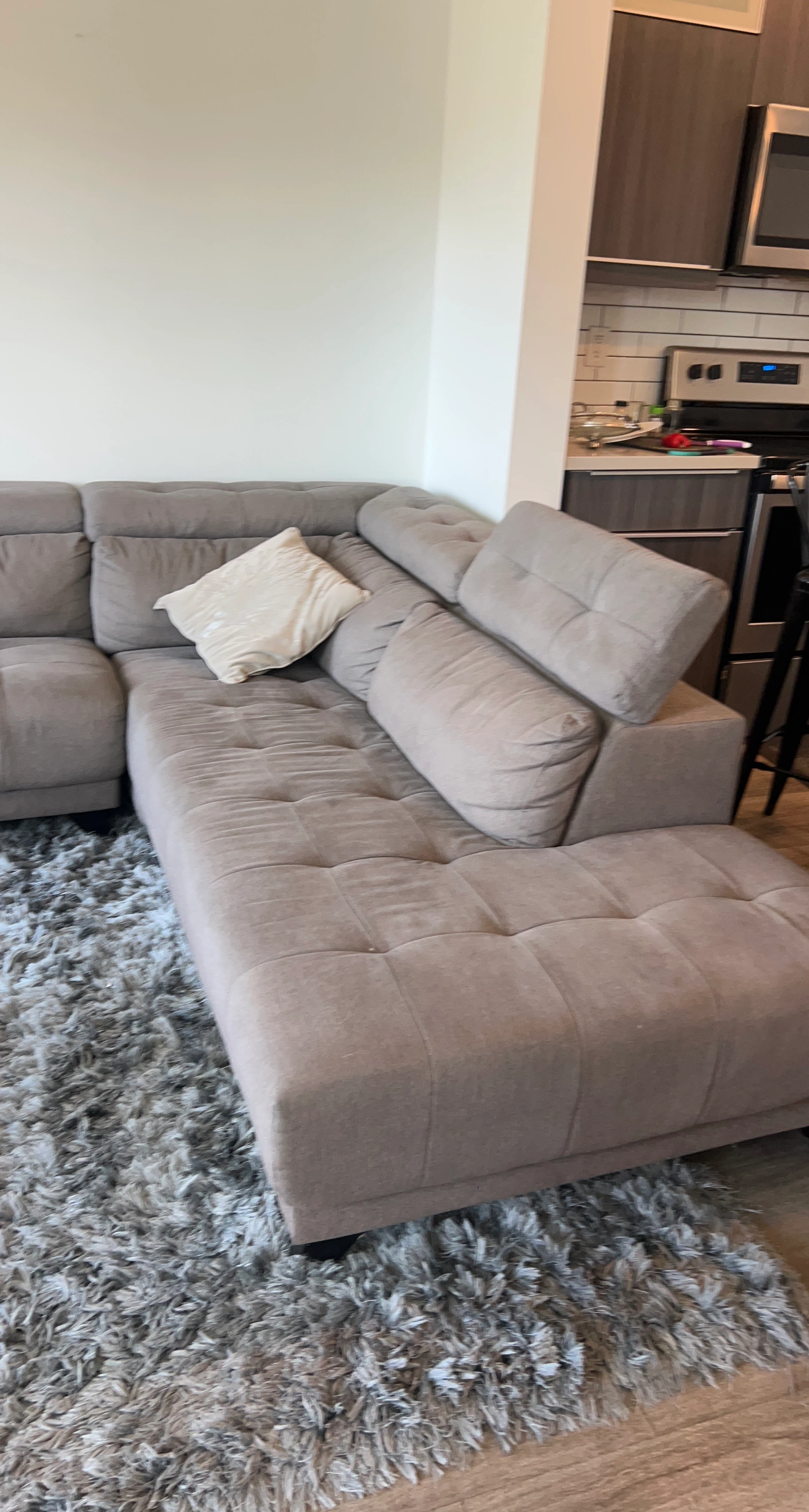 Grey Sectional Sofa with Chaise