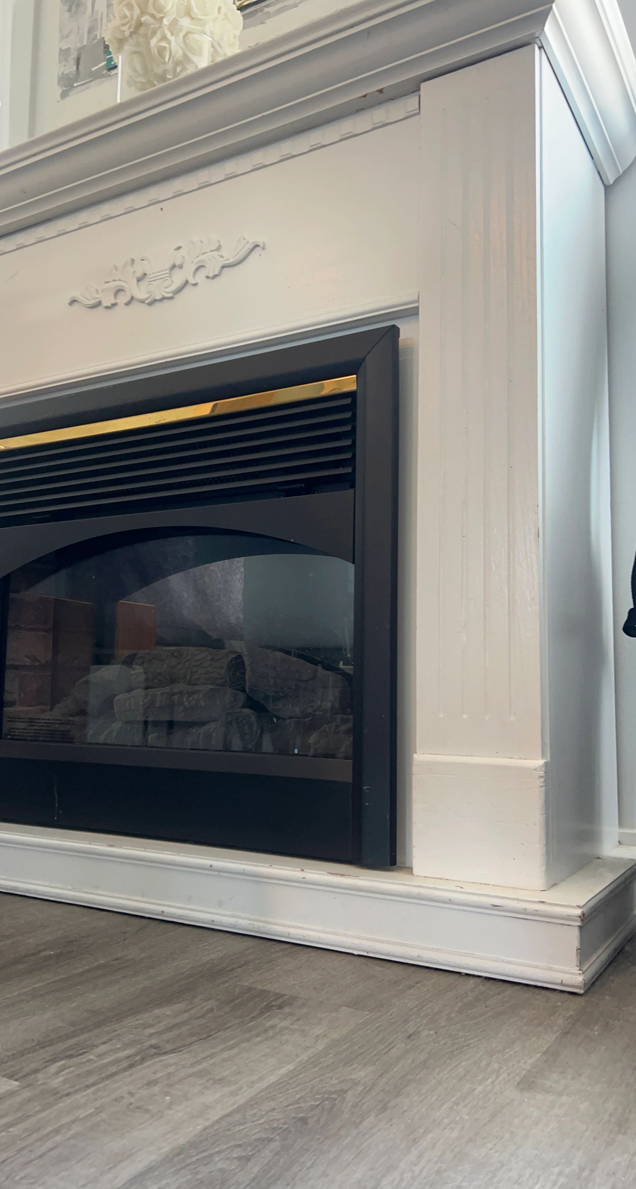 White Electric Fireplace Mantel