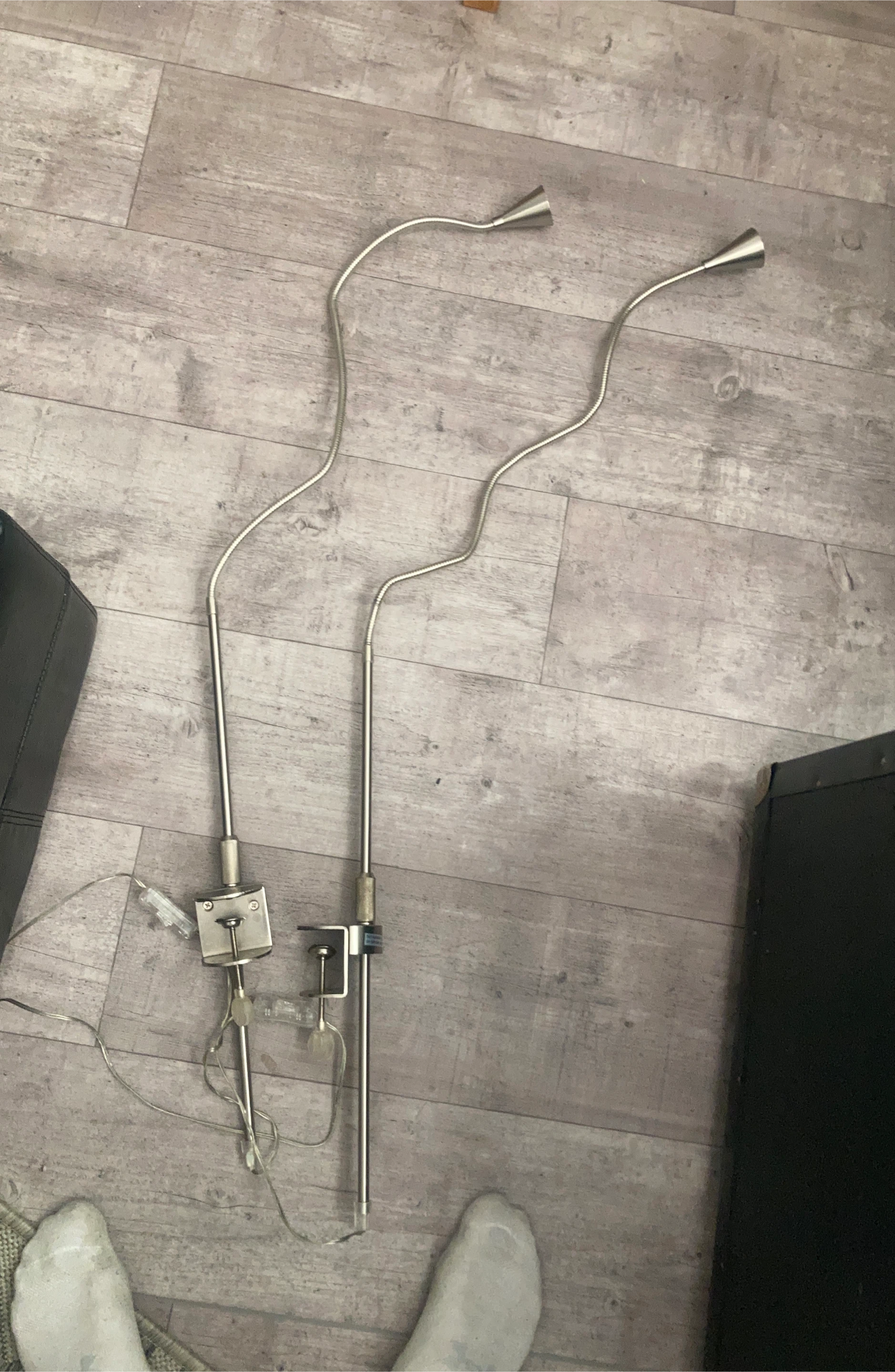 Pair of Adjustable Metal Clamp Lamps
