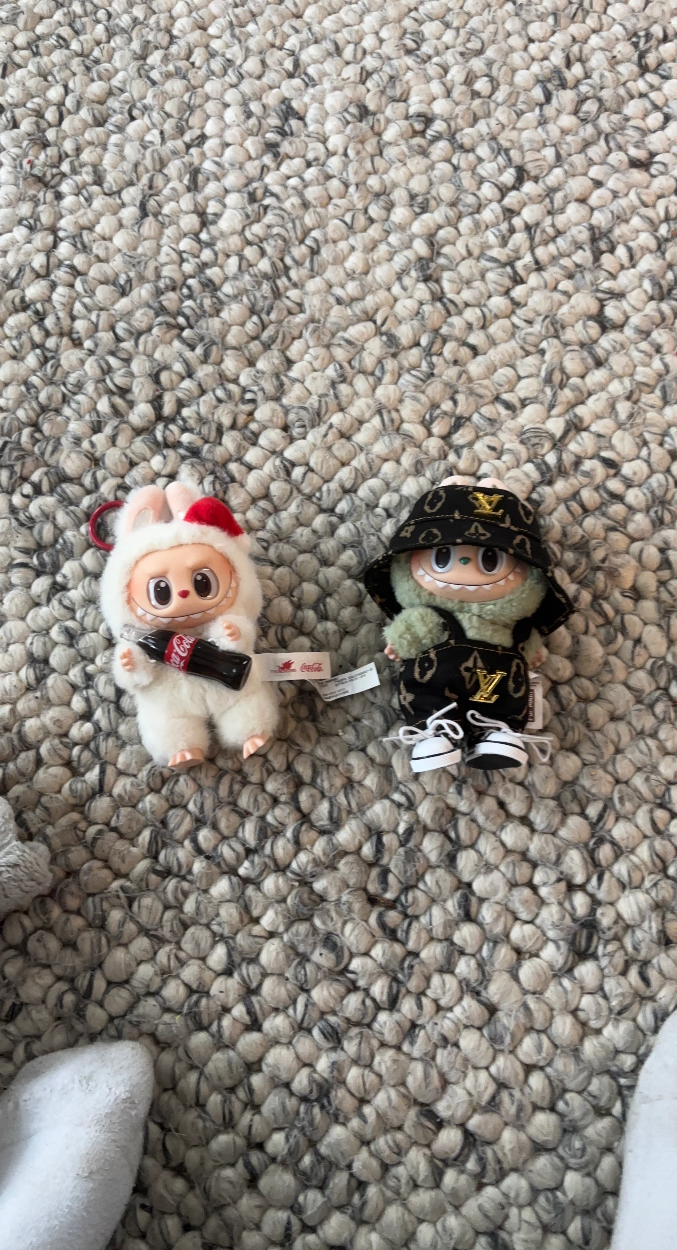 Two Labubu-Style Plush Keychains