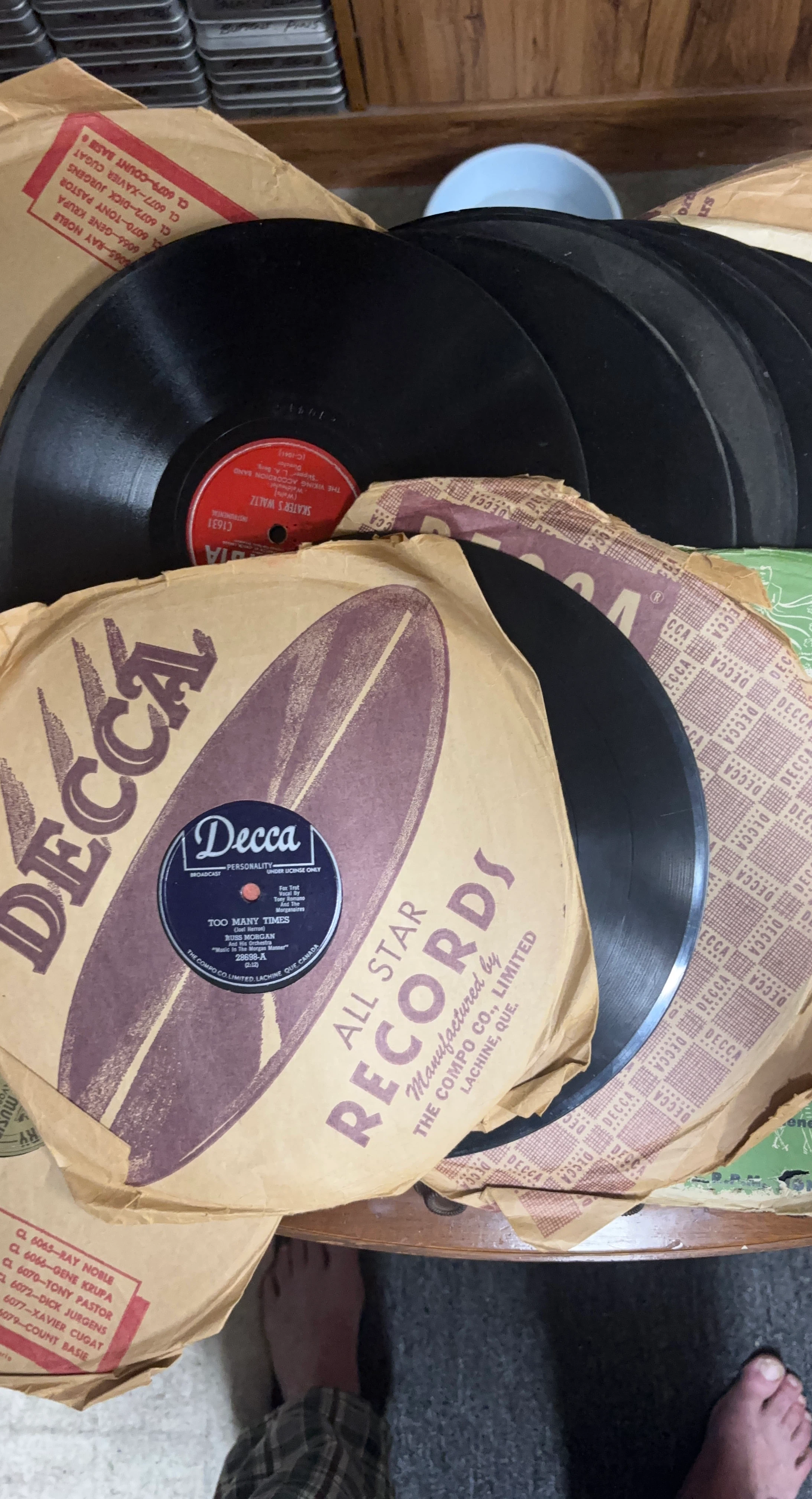 Vintage Decca Shellac 78 RPM Records