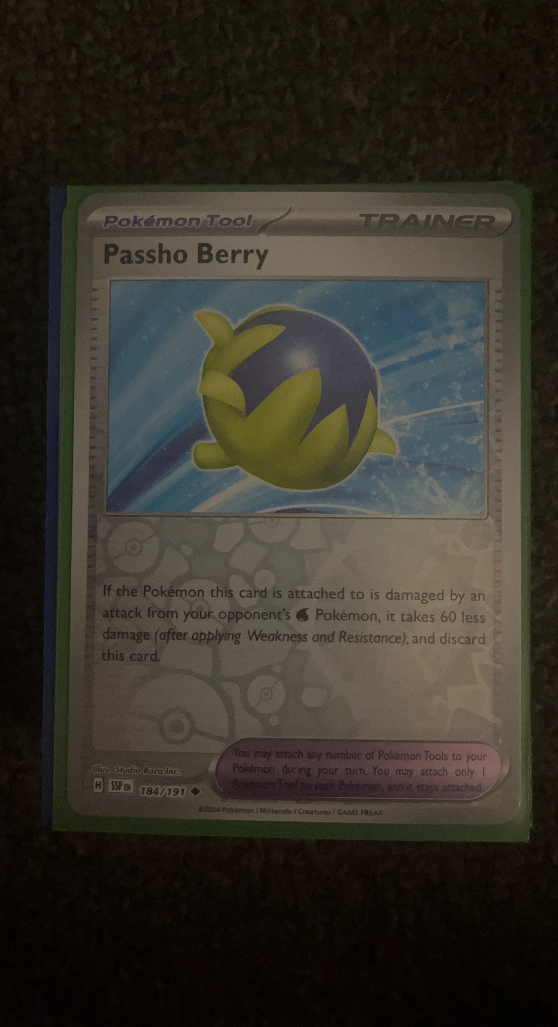 Pokemon TCG Passho Berry Trainer Card 184/191