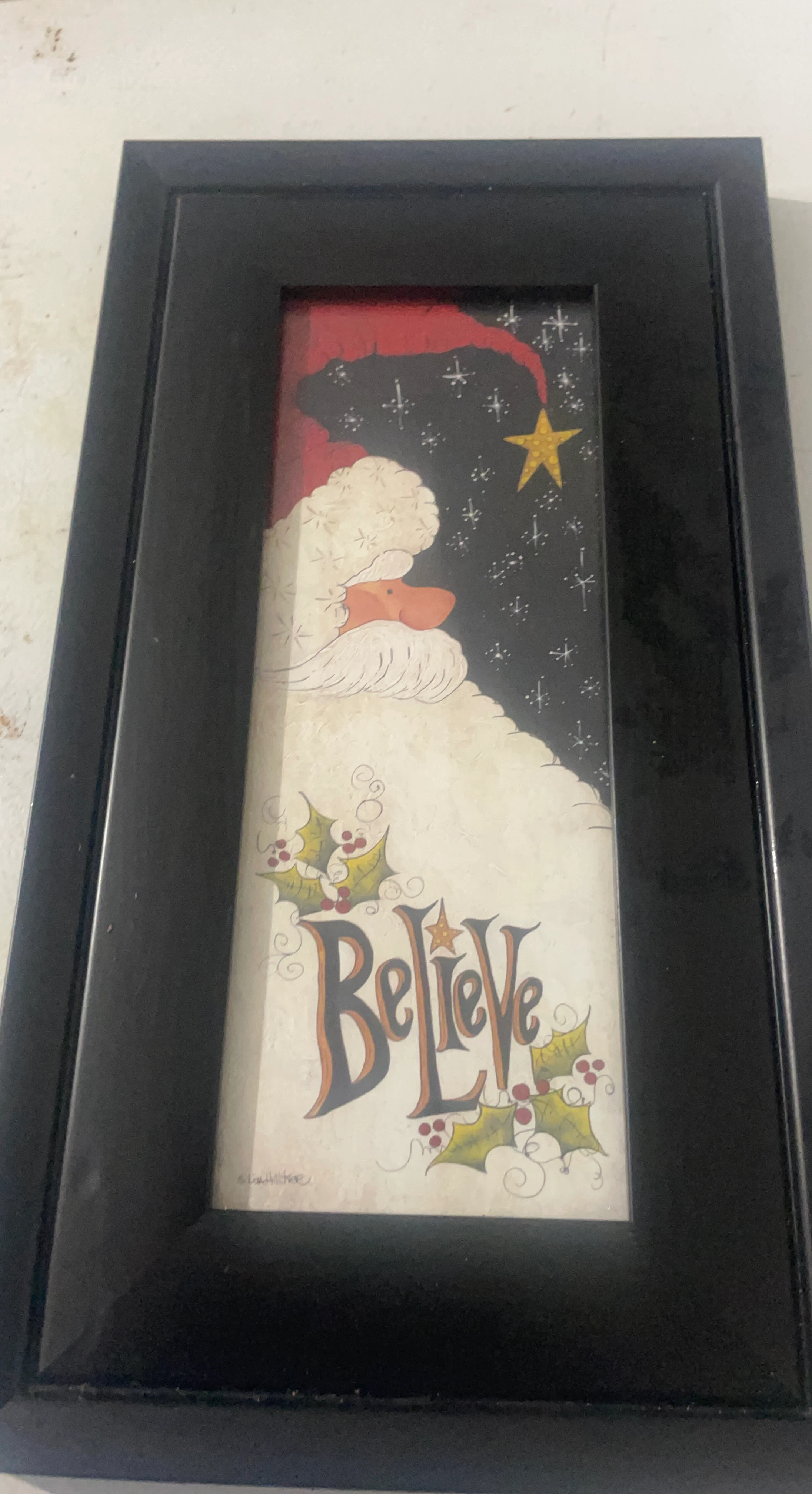 Lisa Hilliker Believe Santa Framed Art