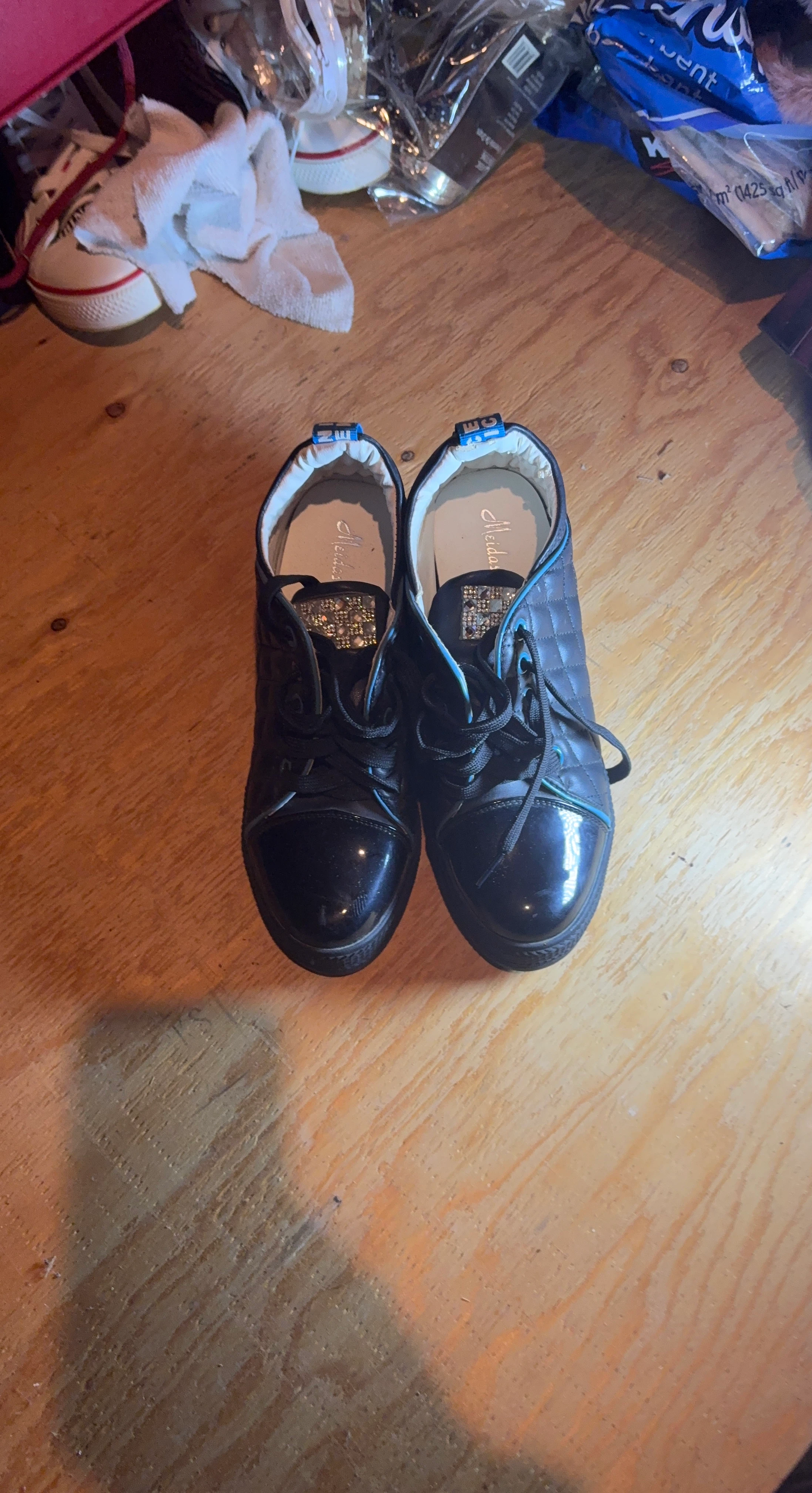 Meidas Black Quilted Sneakers