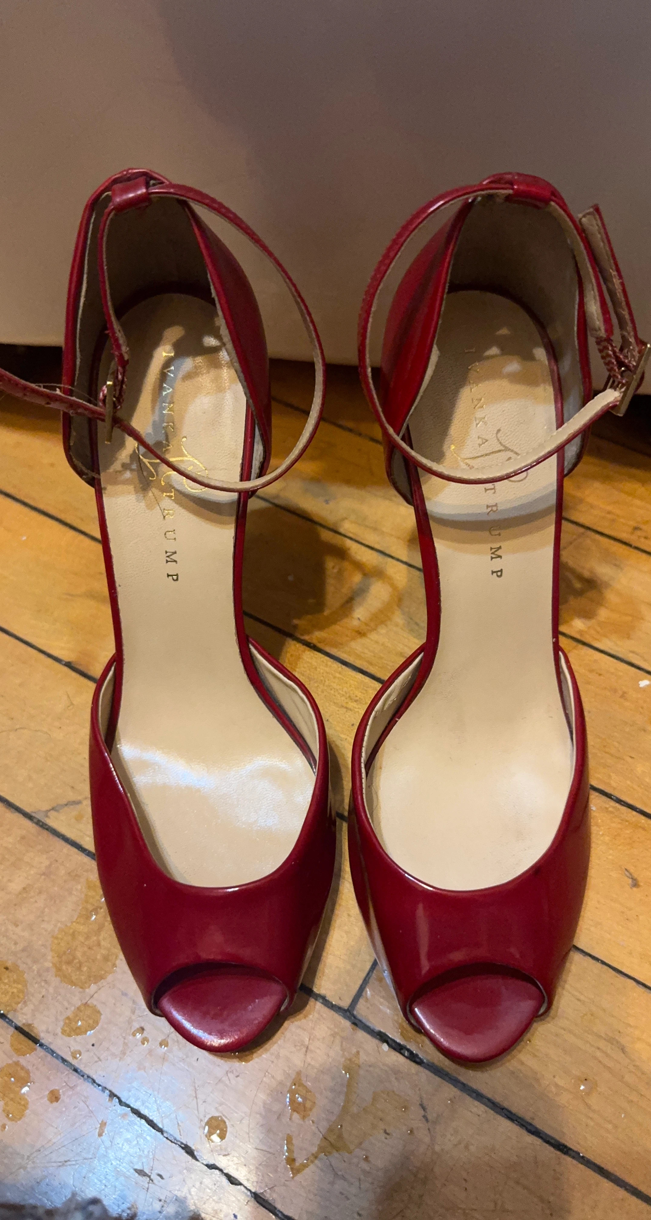 Ivanka Trump Red Peep Toe Heels