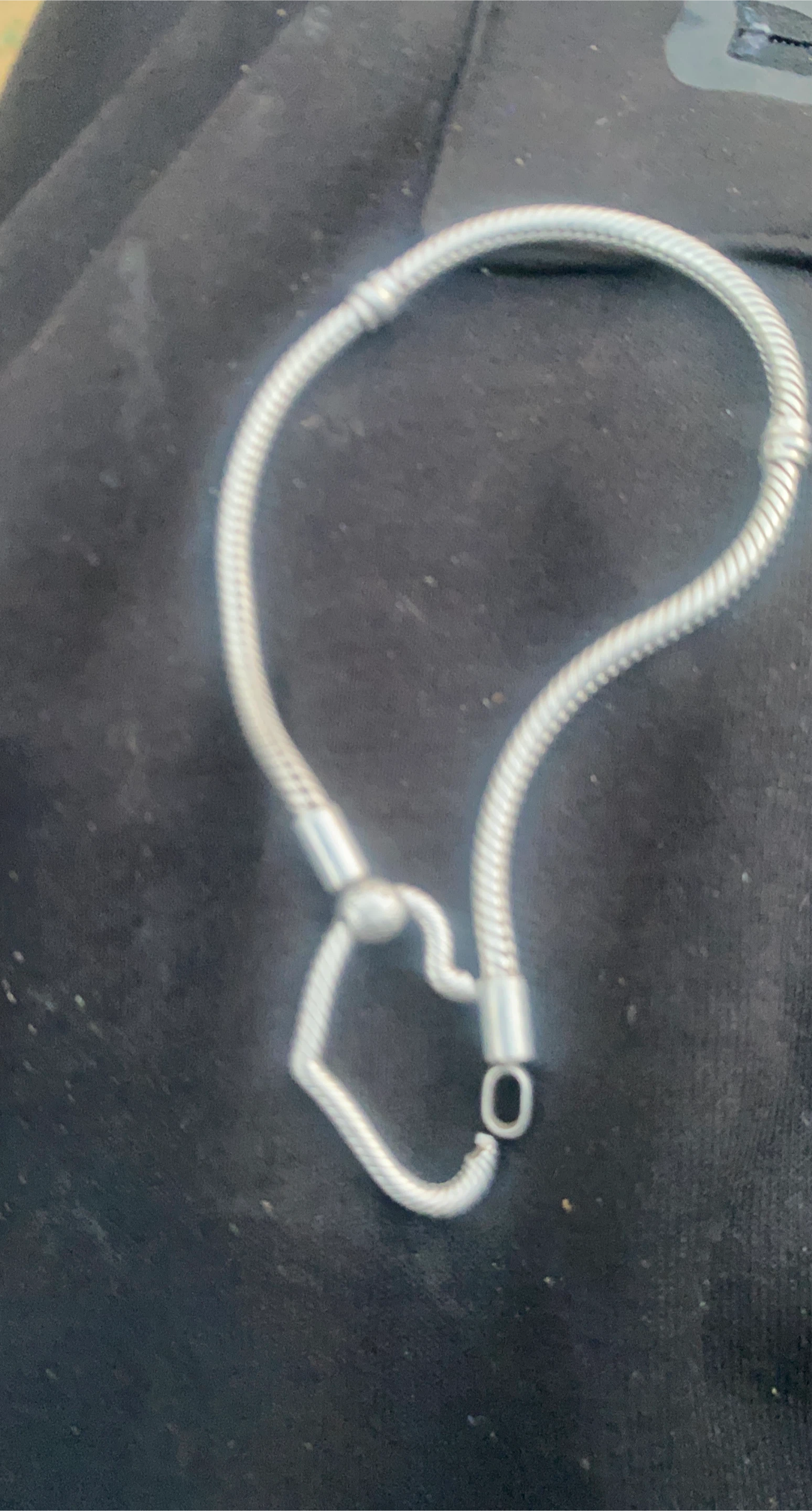 Pandora Silver Heart Clasp Snake Chain Bracelet
