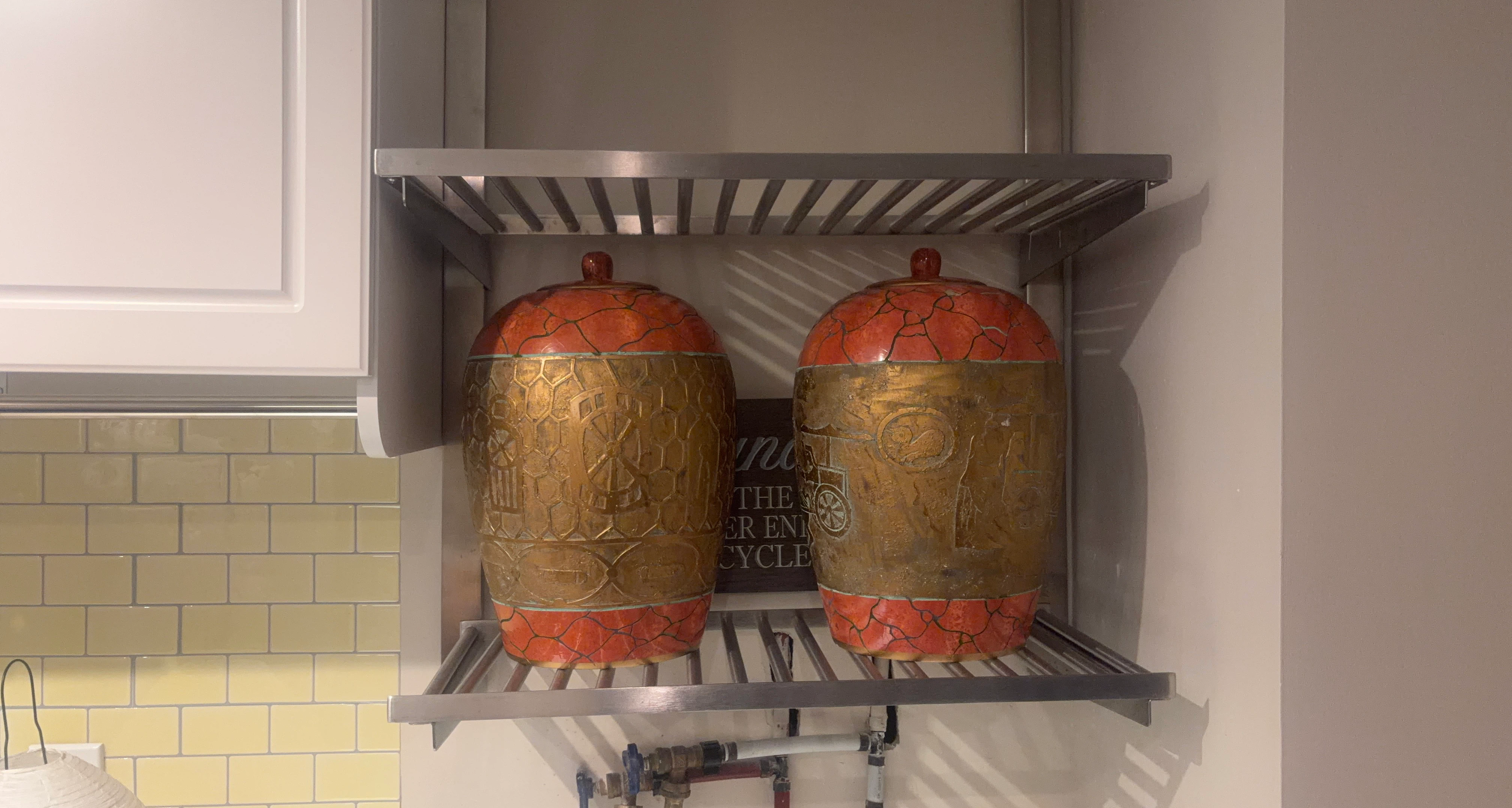 Set of Two Decorative Lidded Jars