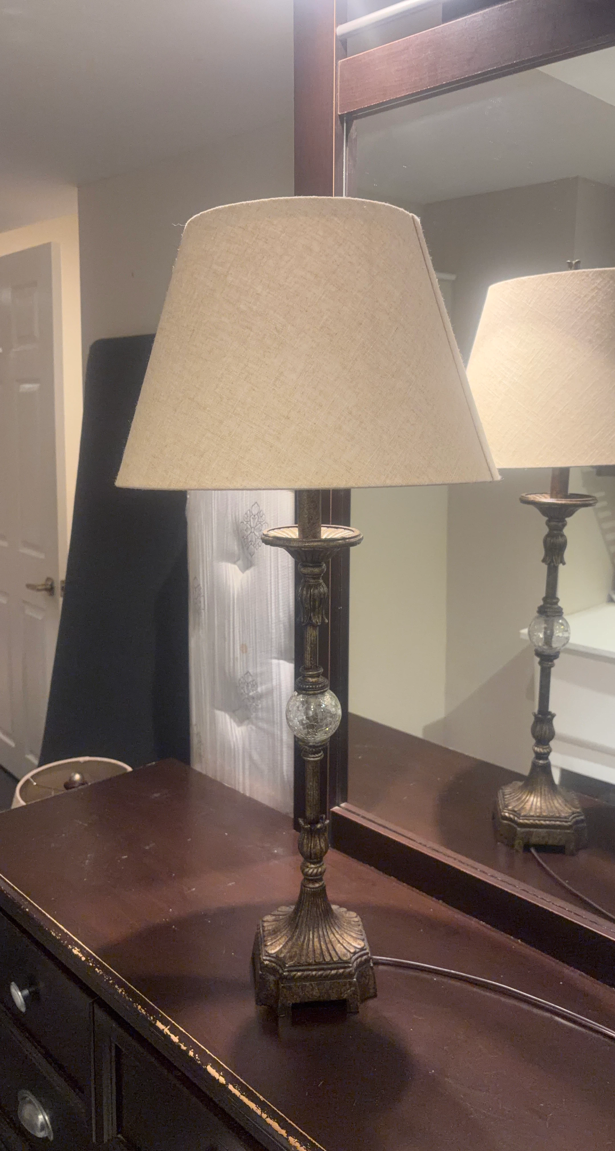 Traditional Table Lamp with Fabric Shade