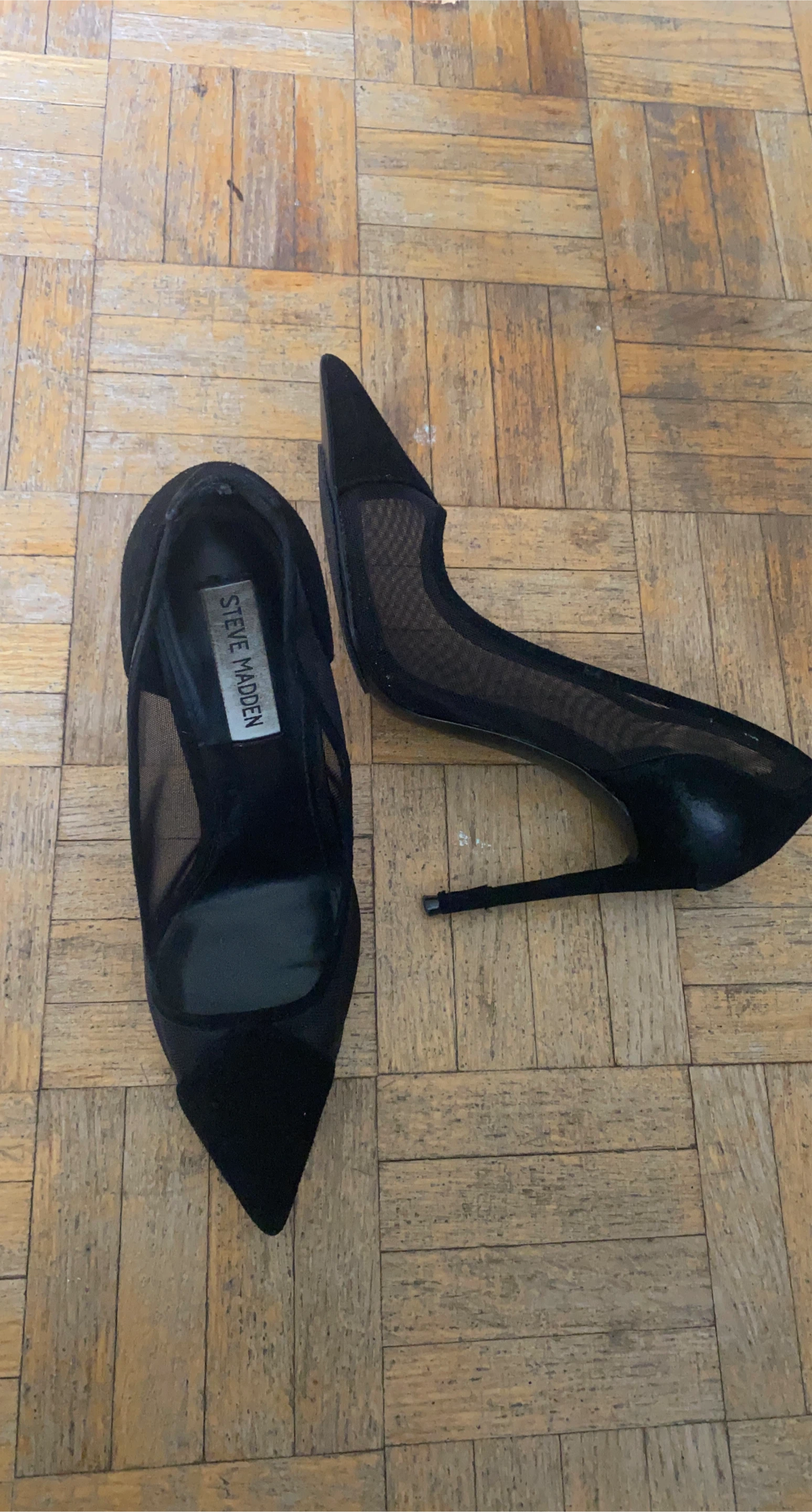 Steve Madden Black Mesh Stiletto Pumps