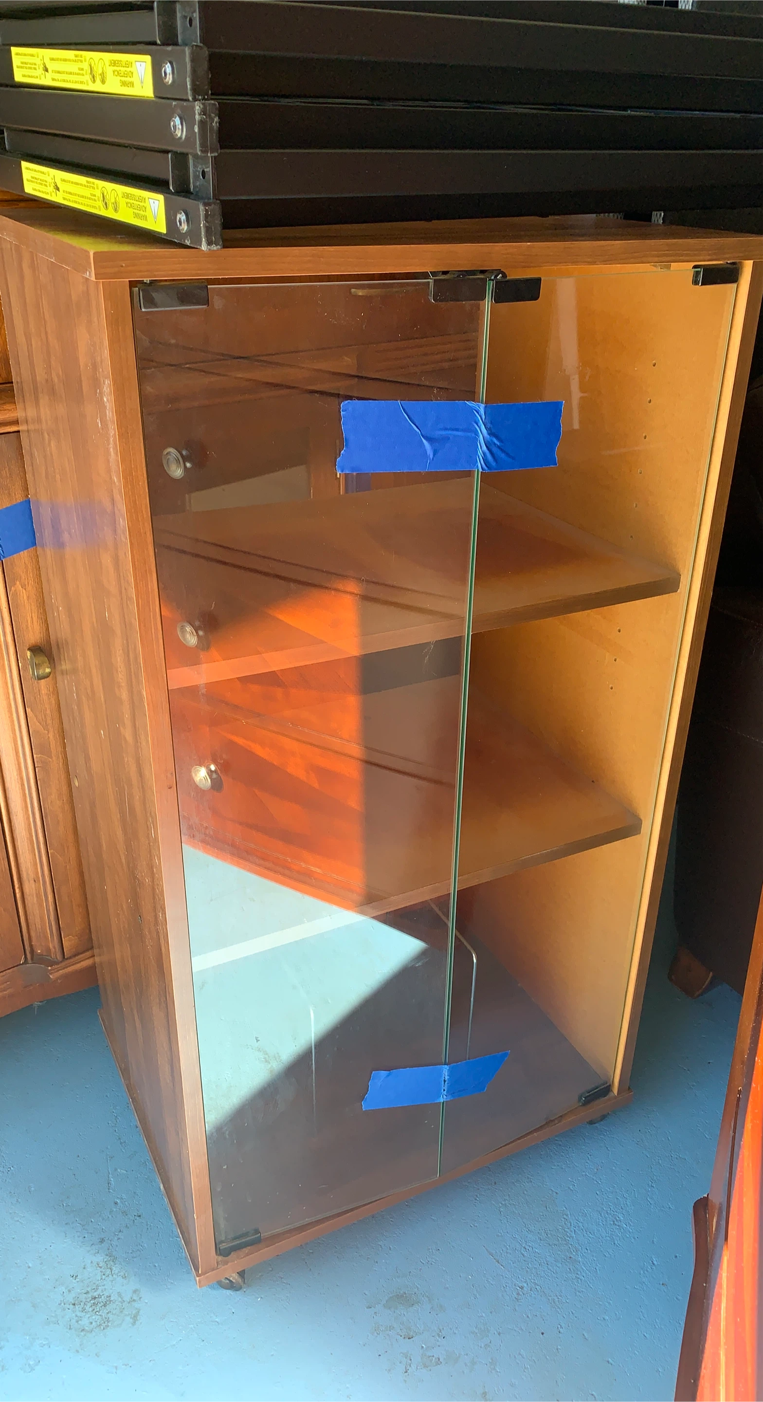 Wooden Display Cabinet with Glass Doors