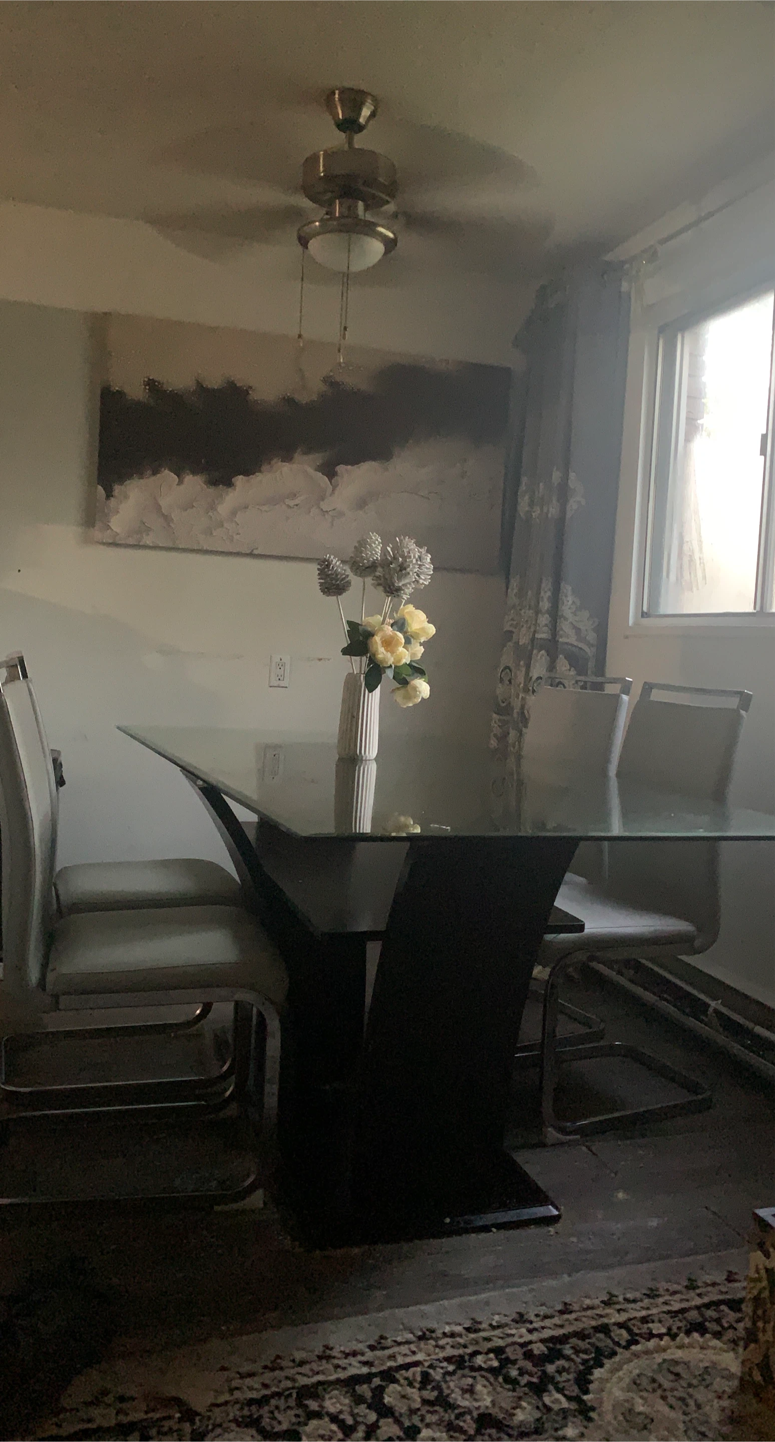 Glass Top Dining Table and 4 Chairs