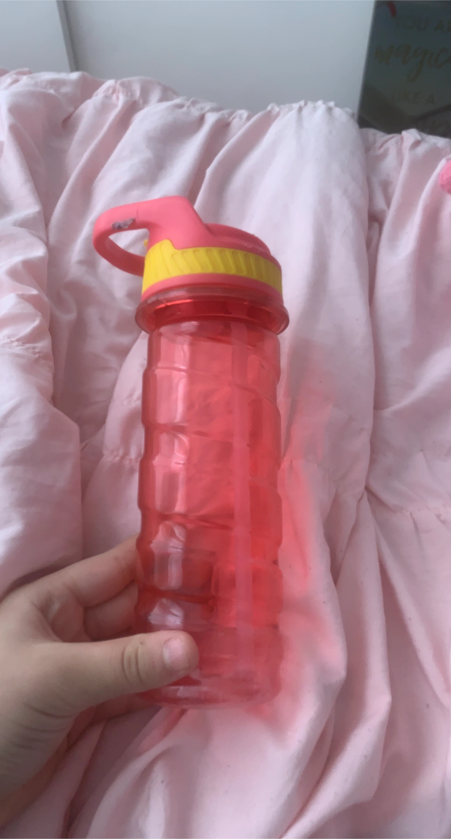 Pink Plastic Water Bottle