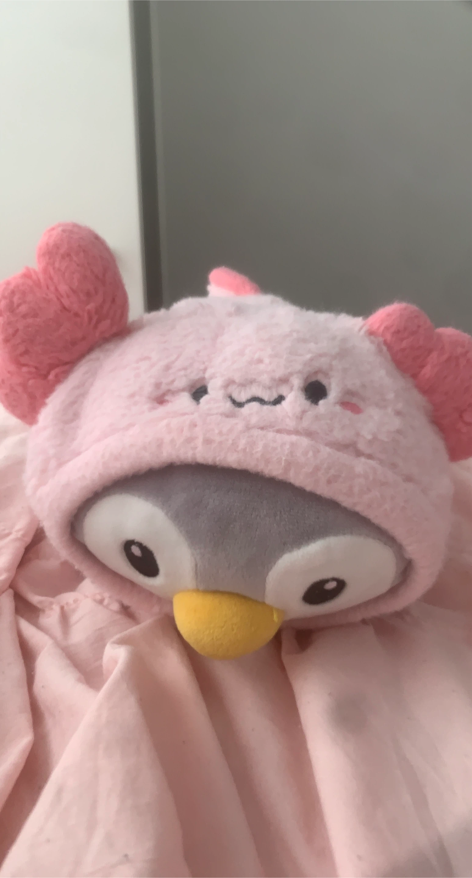 Pink Axolotl Penguin Plushie