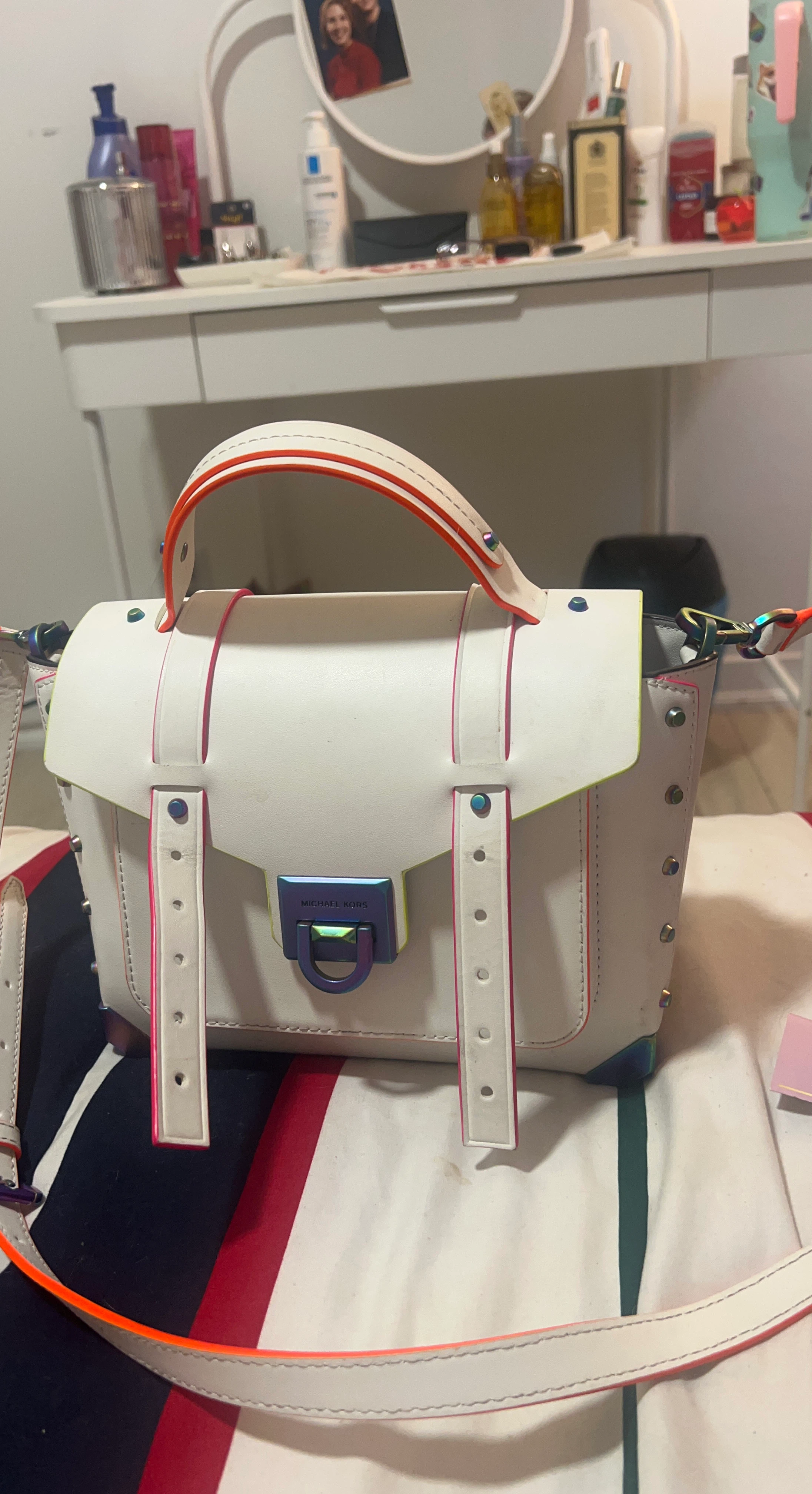 Michael Kors White Satchel Bag