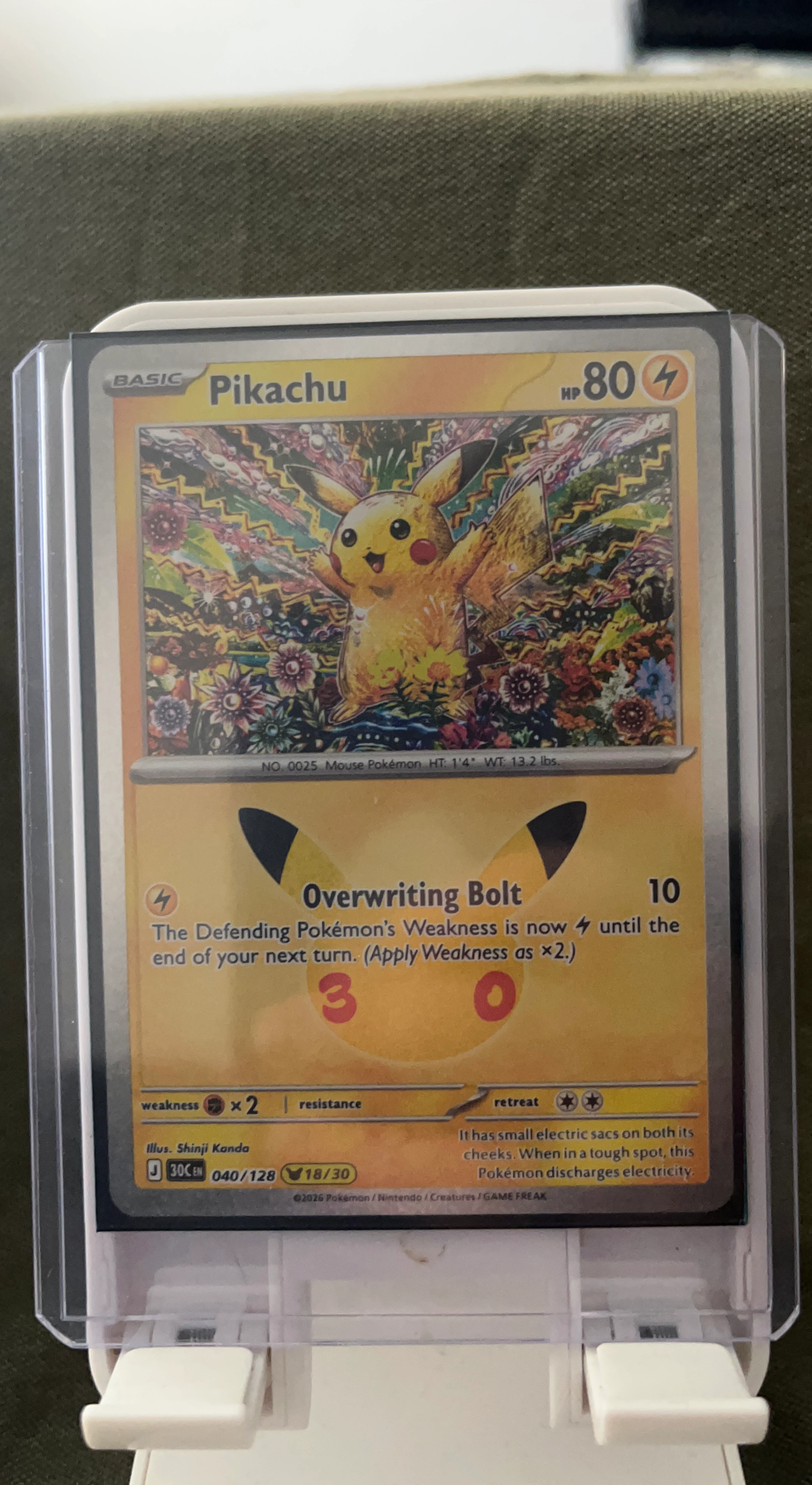 Pikachu Basic 040/128 30th shinji kanda