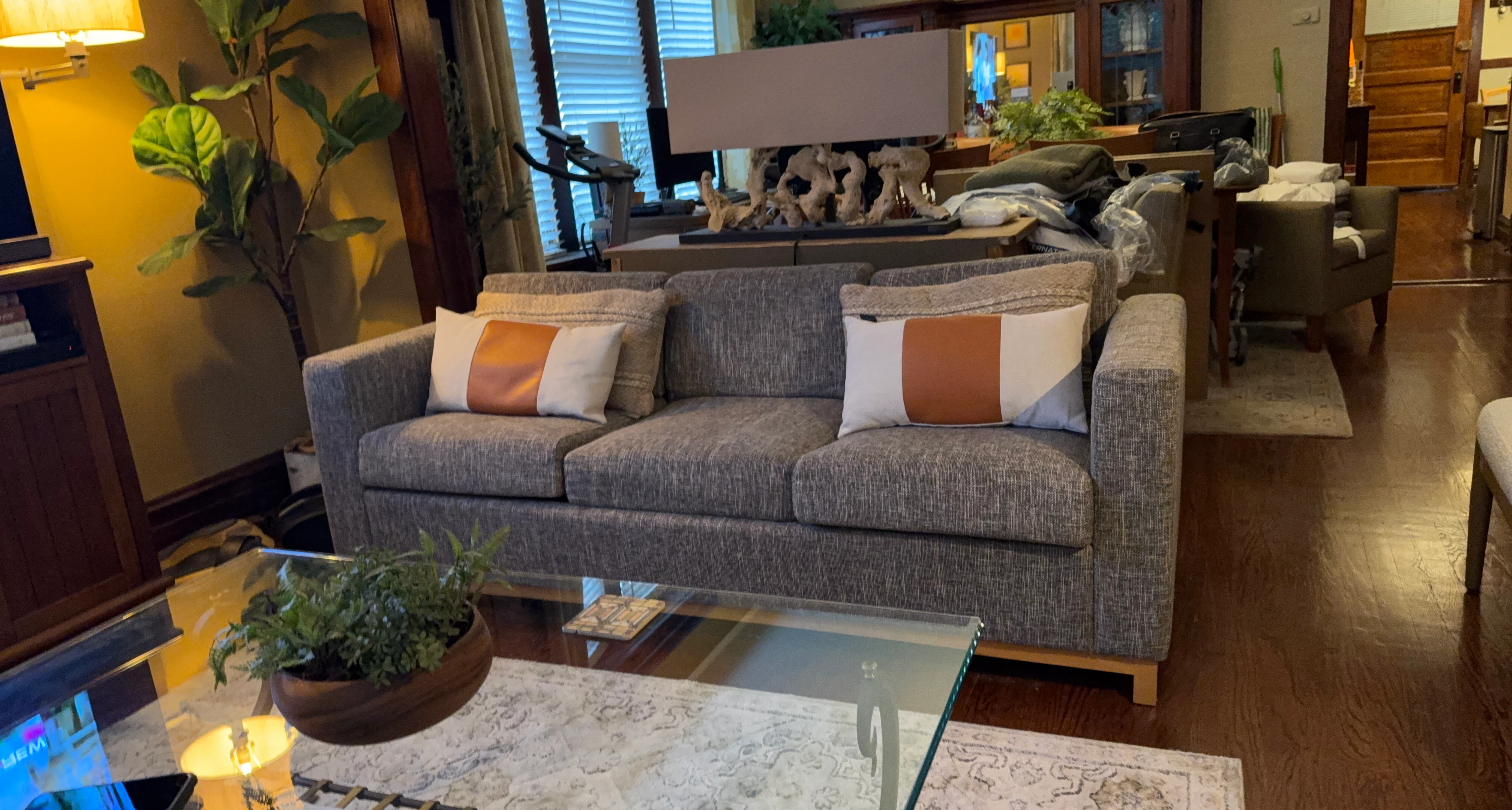 Gray Upholstered Sofa