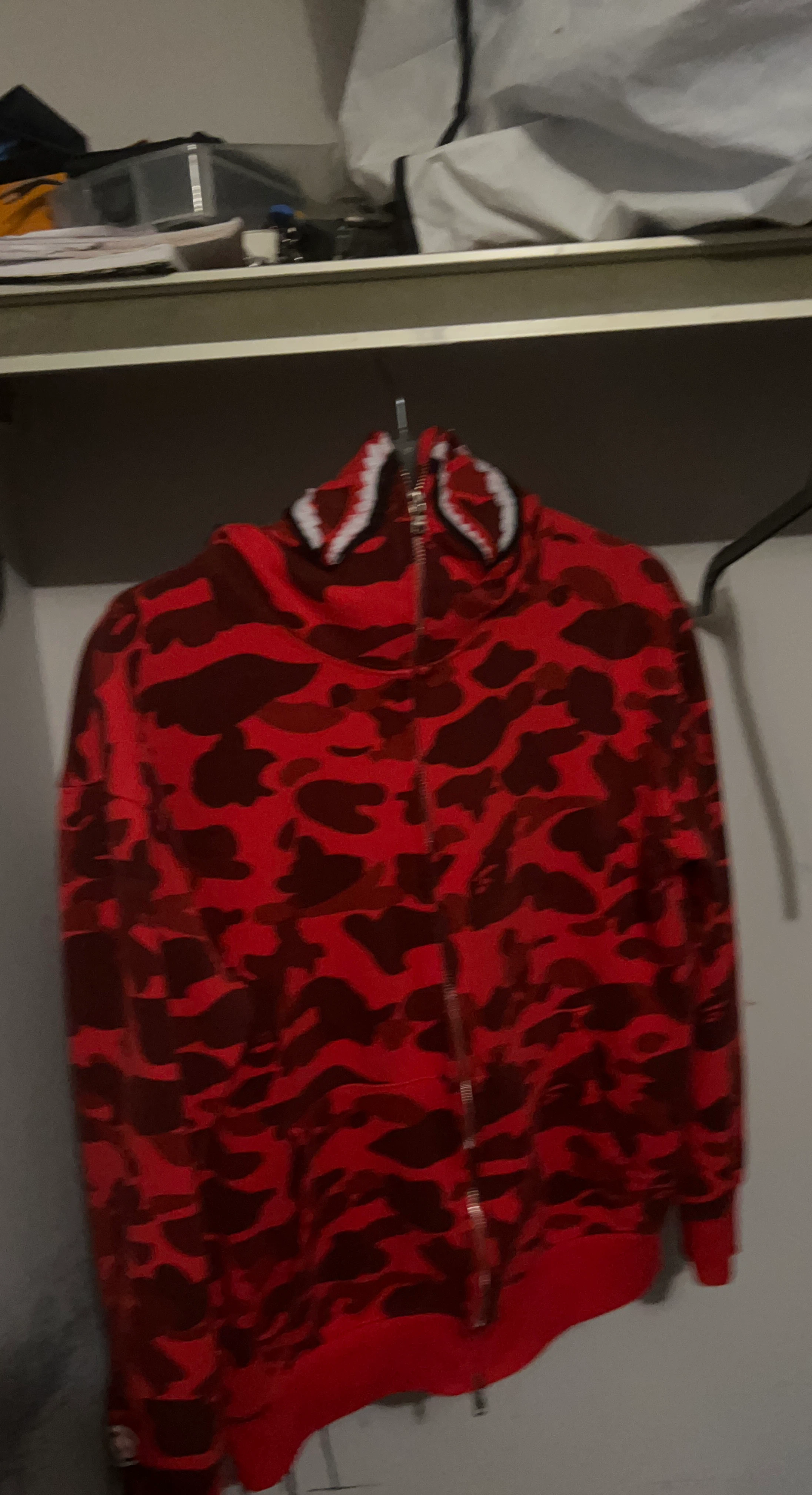 BAPE Red Camo Shark Full-Zip Hoodie