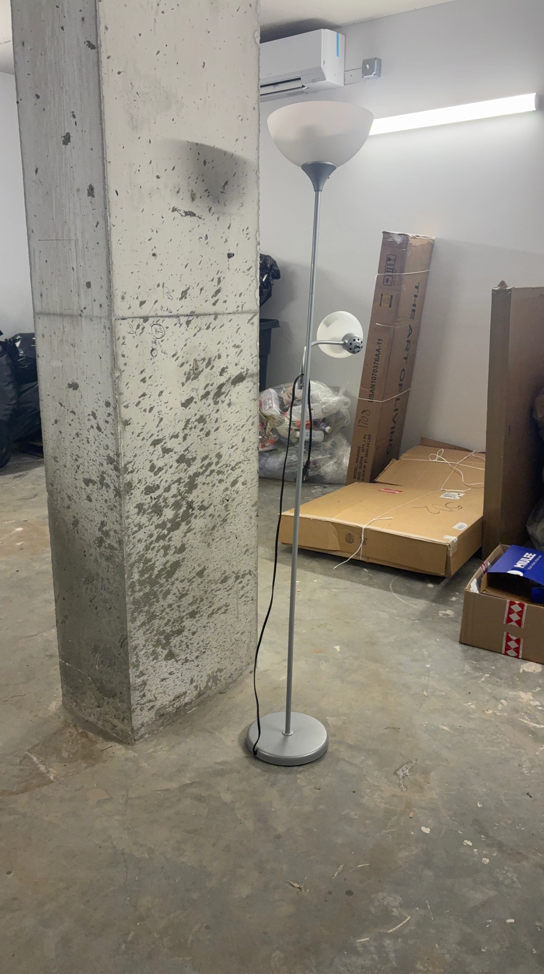 Silver Floor Lamp with Reading Light