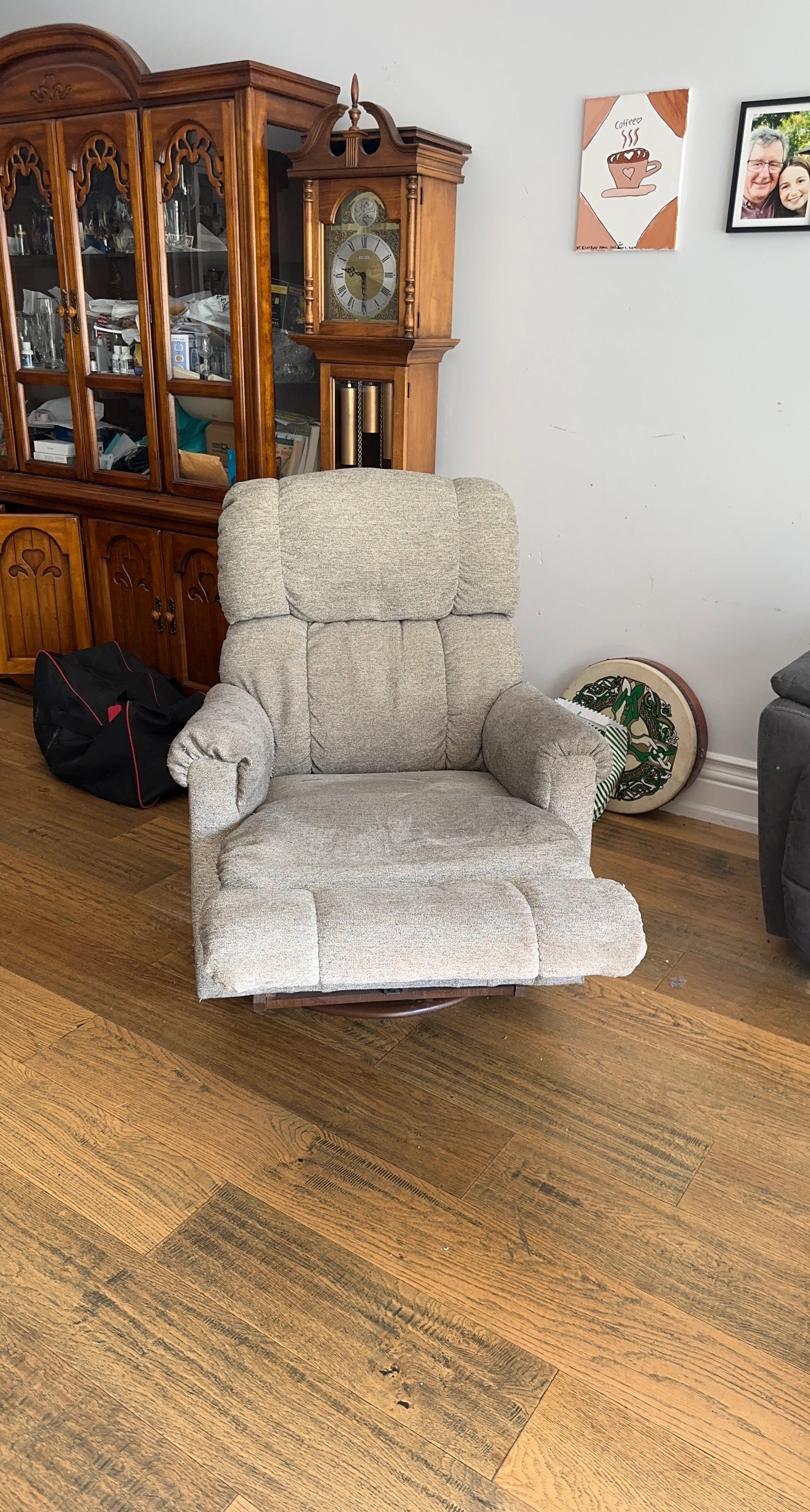 Beige Reclining Armchair