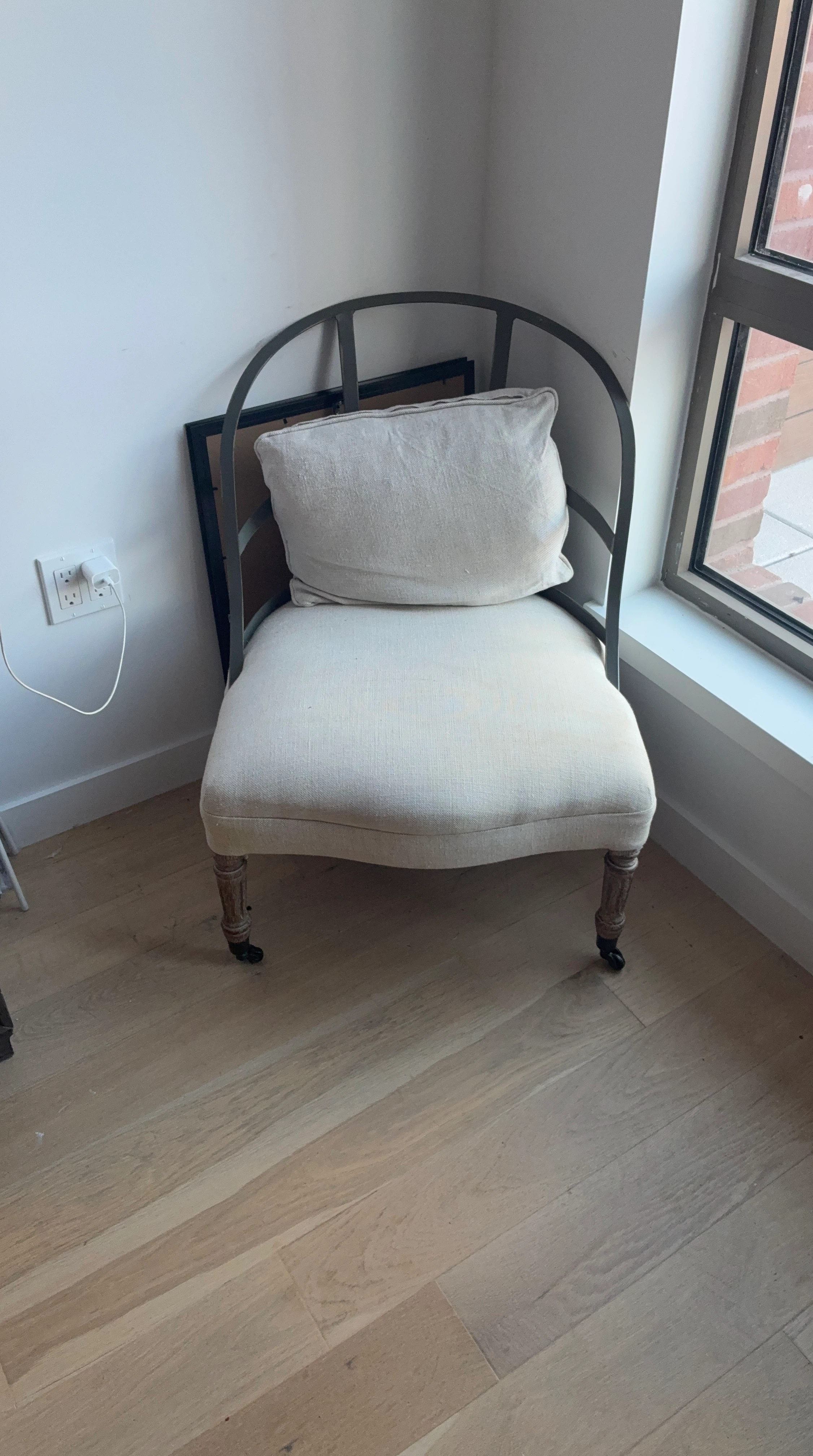 Upholstered Accent Chair with Metal Frame