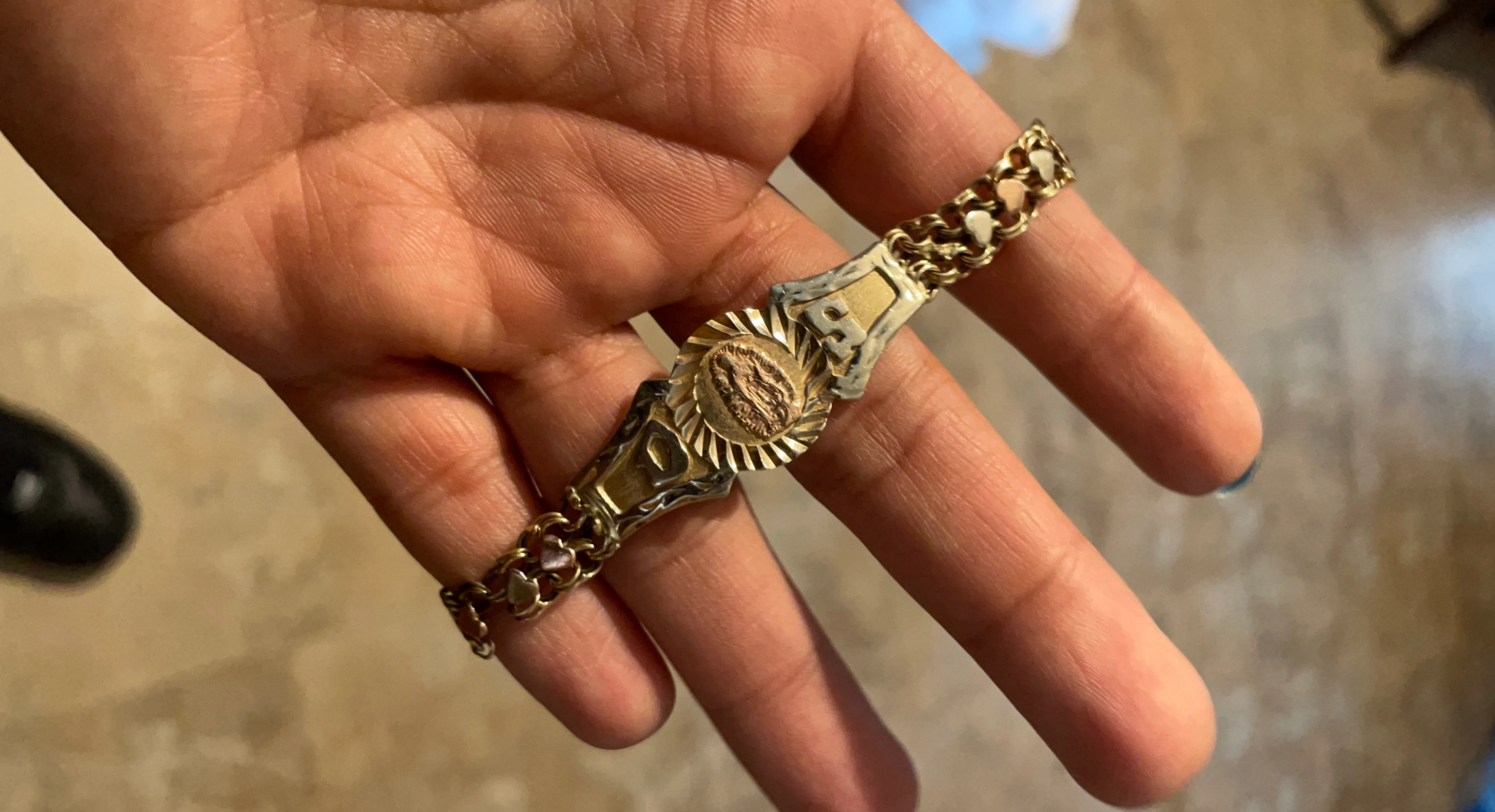 Religious Virgin Mary Two-Tone Bracelet