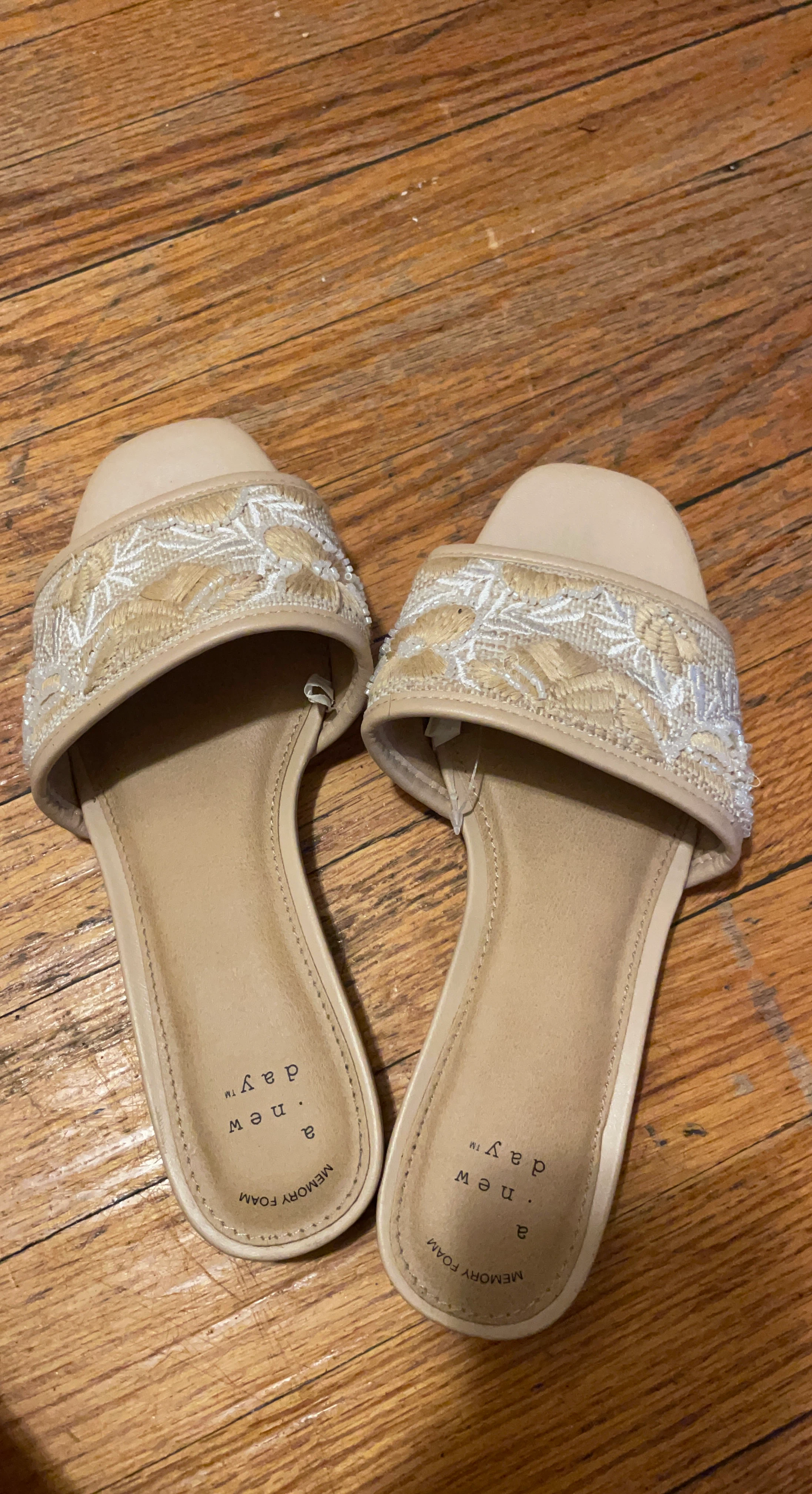 A New Day Beige Embellished Sandals